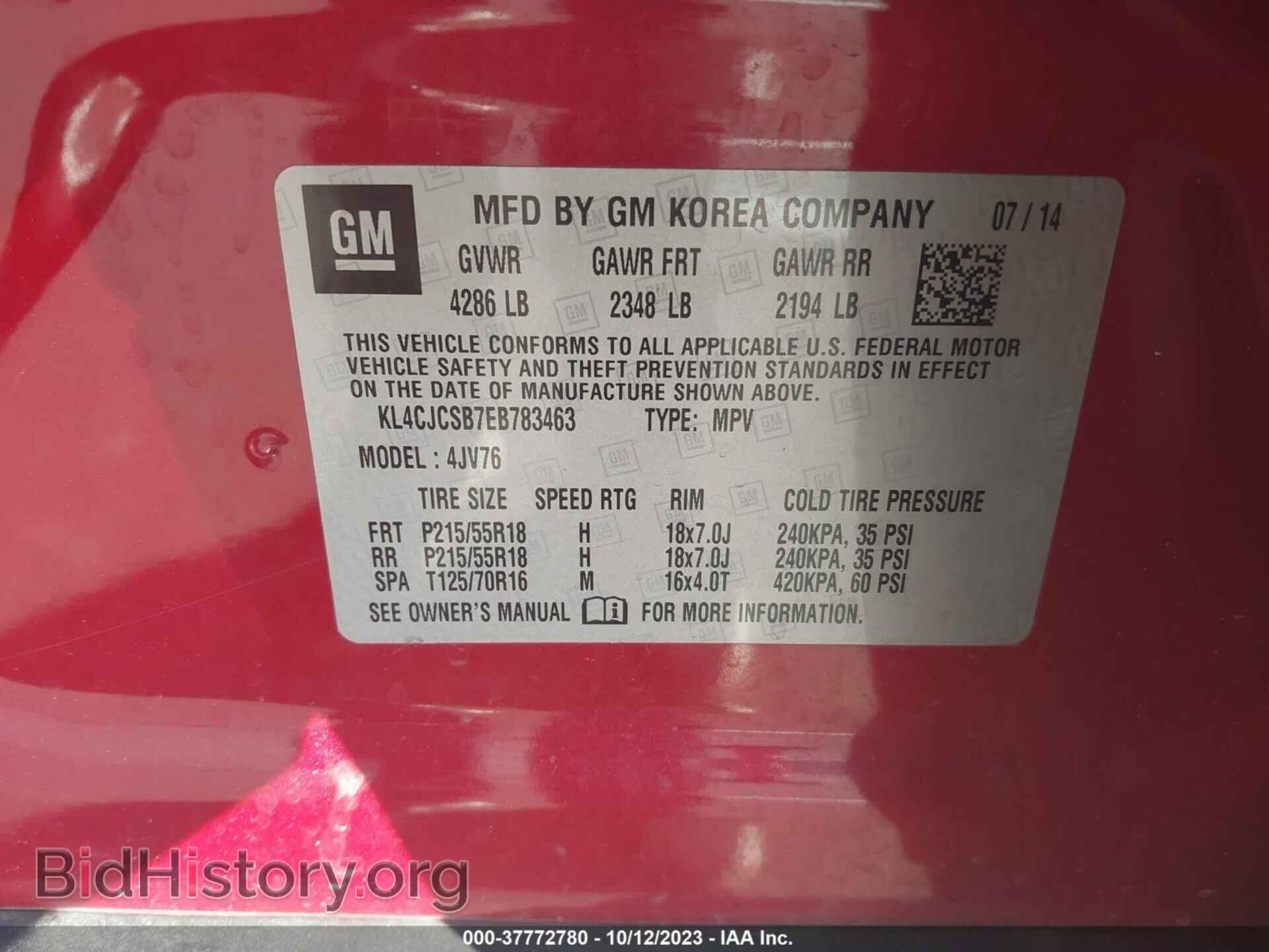 2014 BUICK ENCORE - VIN: KL4CJCSB7EB783463 - Photo 9