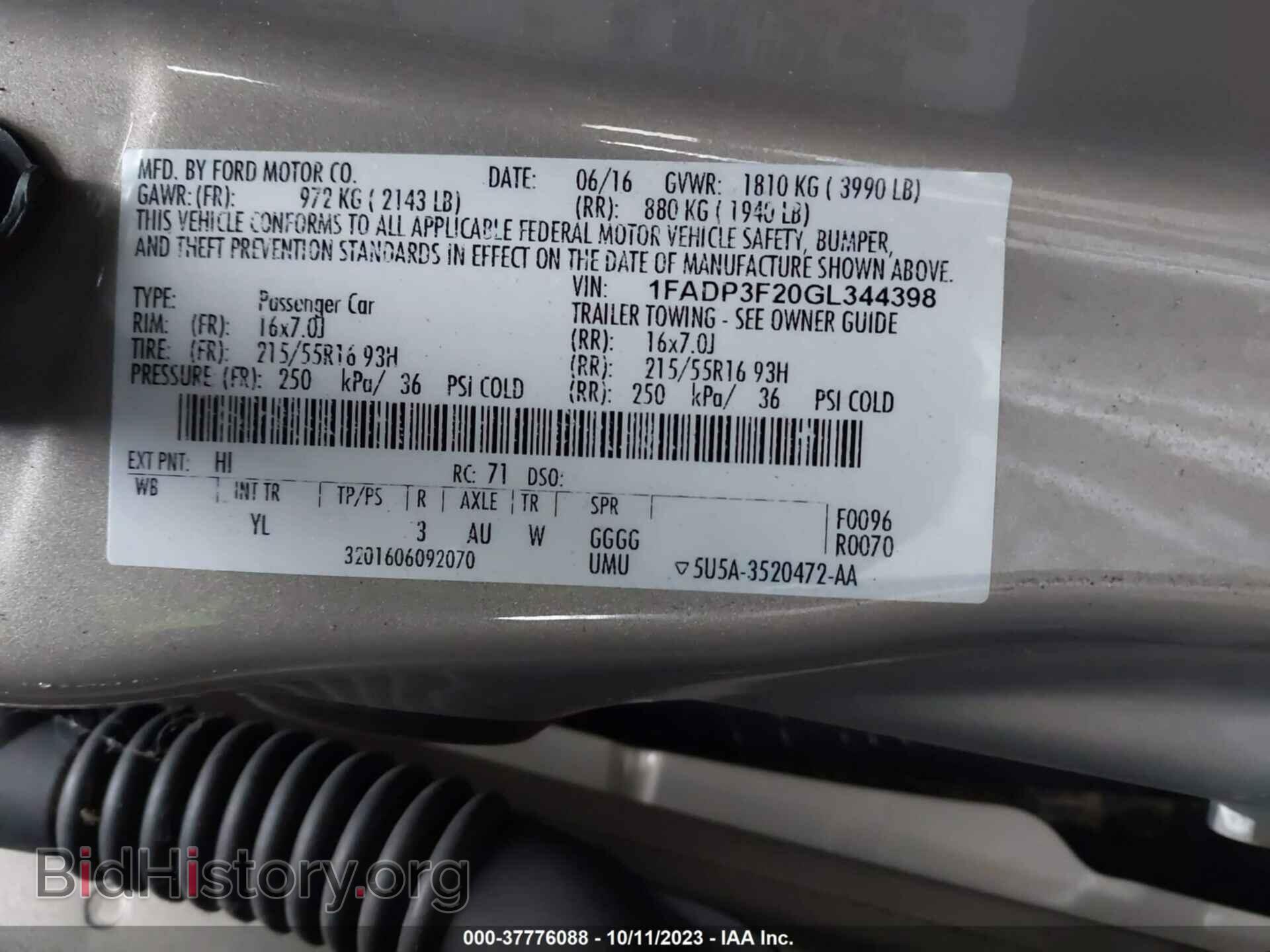 2016 FORD FOCUS - VIN: 1FADP3F20GL344398 - Photo 9