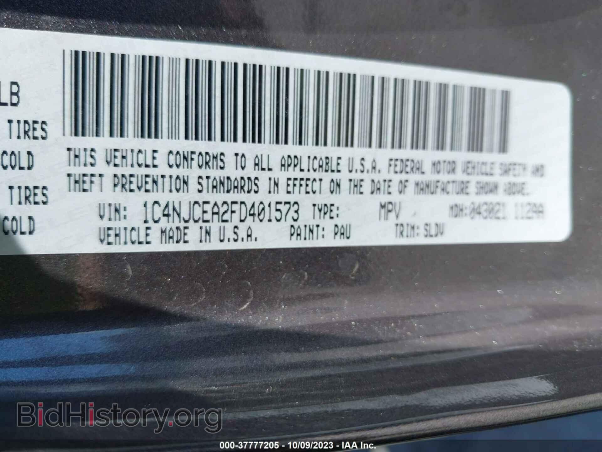 2015 JEEP COMPASS - VIN: 1C4NJCEA2FD401573 - Фото 9