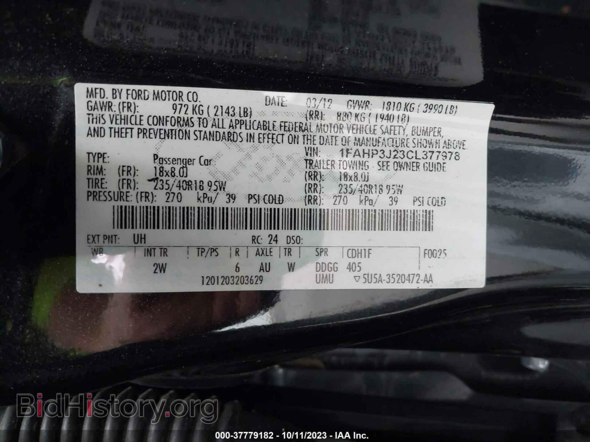 2012 FORD FOCUS - VIN: 1FAHP3J23CL377978 - Photo 9