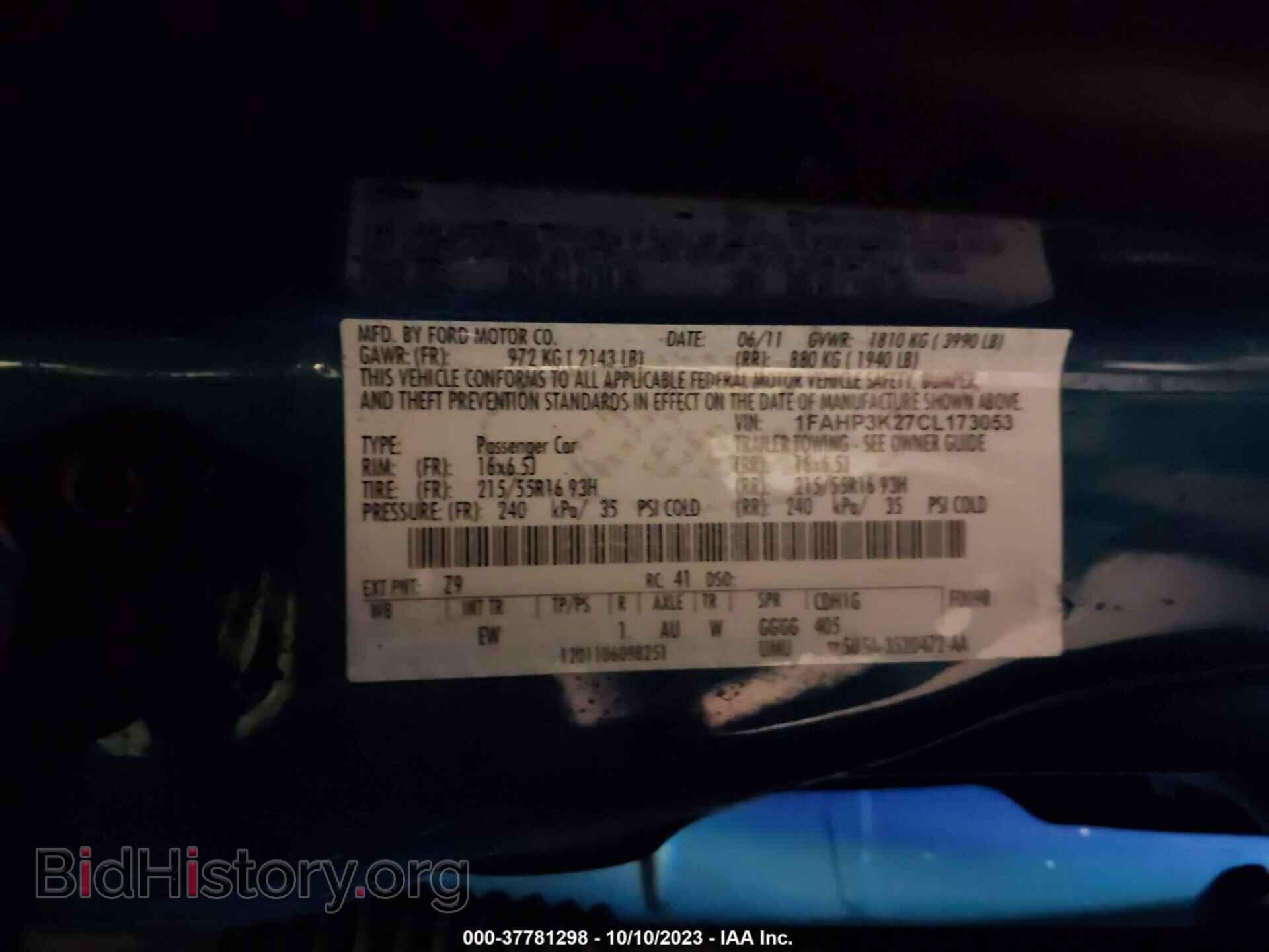 2012 FORD FOCUS - VIN: 1FAHP3K27CL173053 - Фото 9
