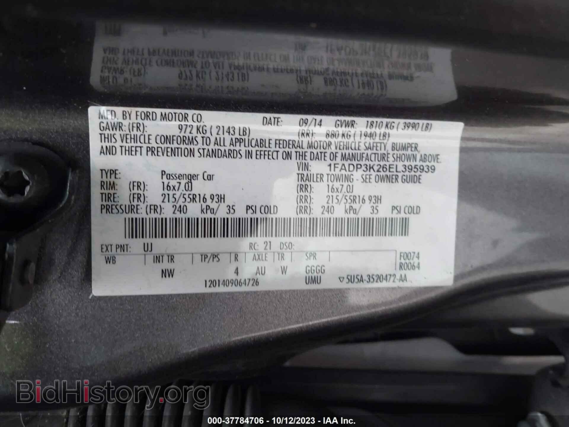 2014 FORD FOCUS - VIN: 1FADP3K26EL395939 - Photo 9