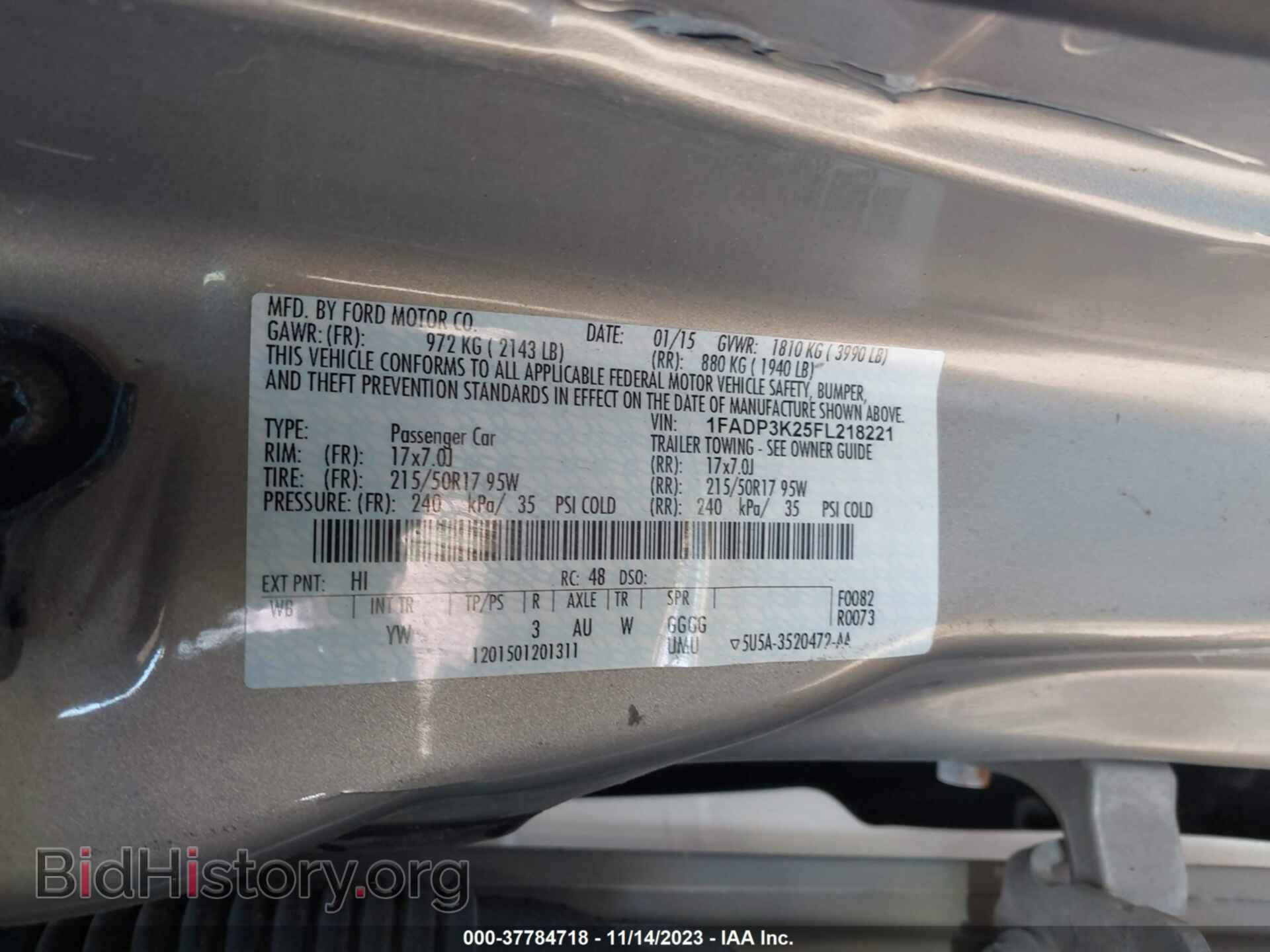 2015 FORD FOCUS - VIN: 1FADP3K25FL218221 - Фото 9