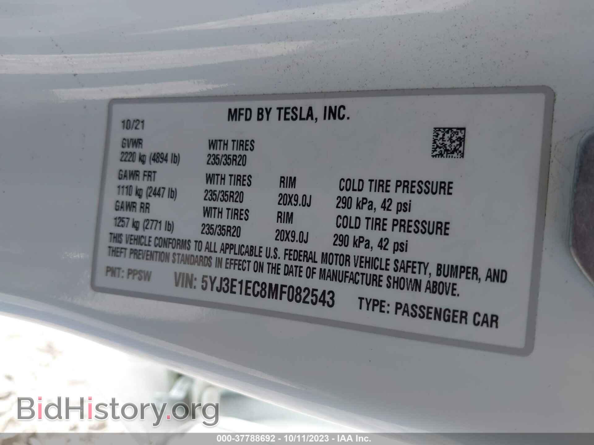 2021 TESLA MODEL 3 - VIN: 5YJ3E1EC8MF082543 - Photo 9