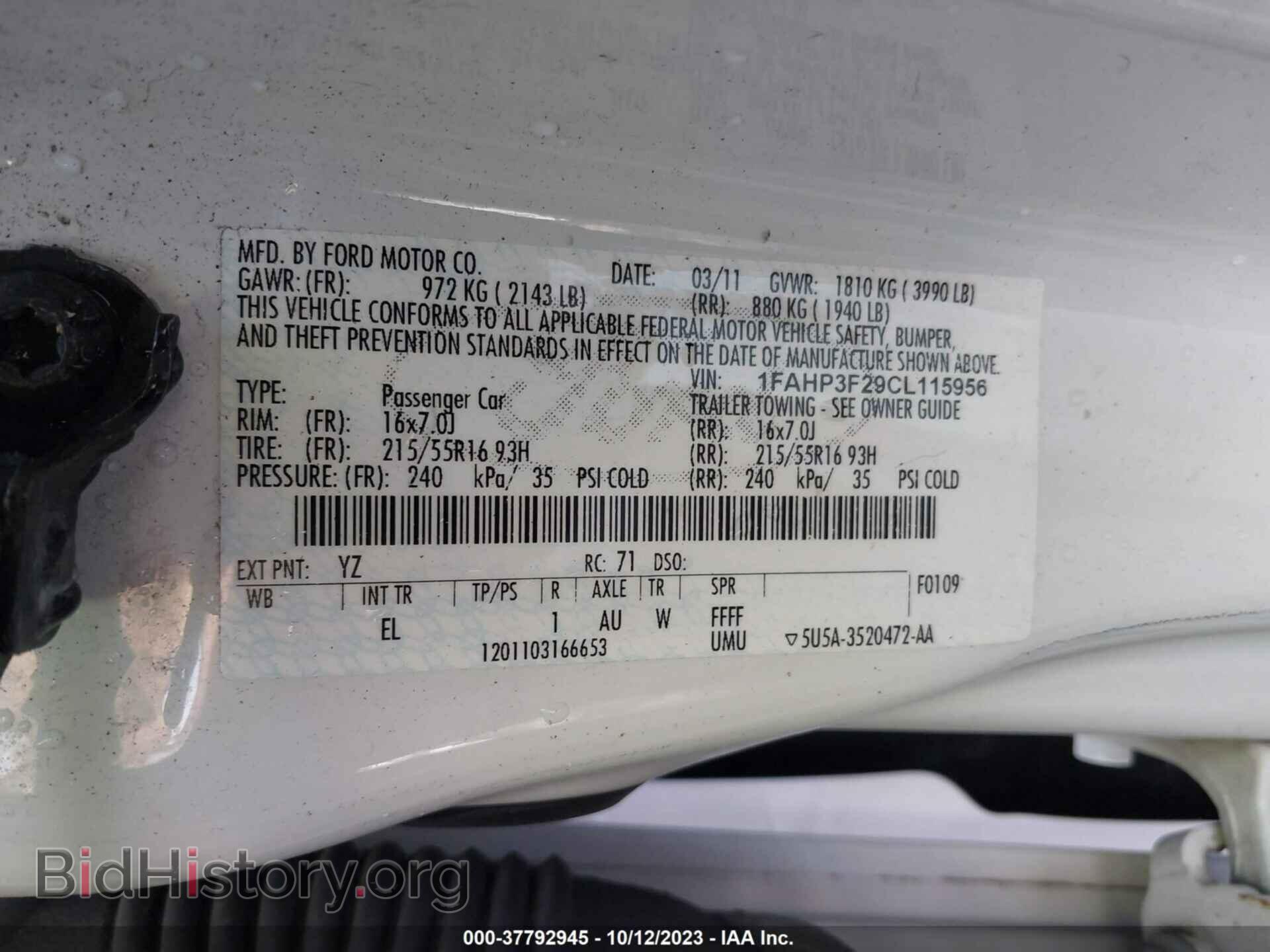 2012 FORD FOCUS - VIN: 1FAHP3F29CL115956 - Photo 9