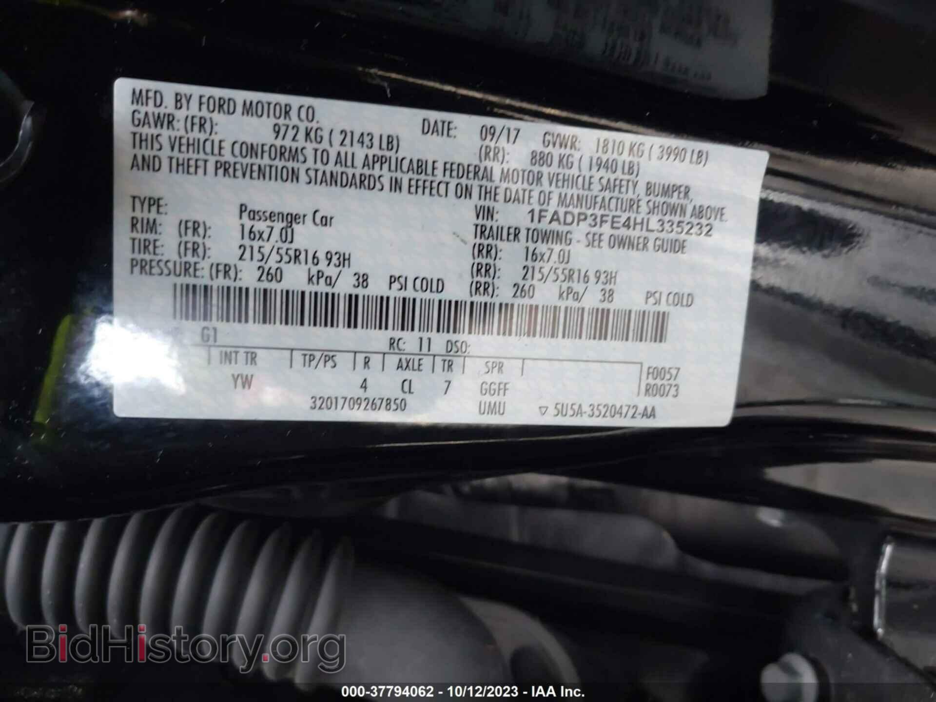 2017 FORD FOCUS - VIN: 1FADP3FE4HL335232 - Фото 9
