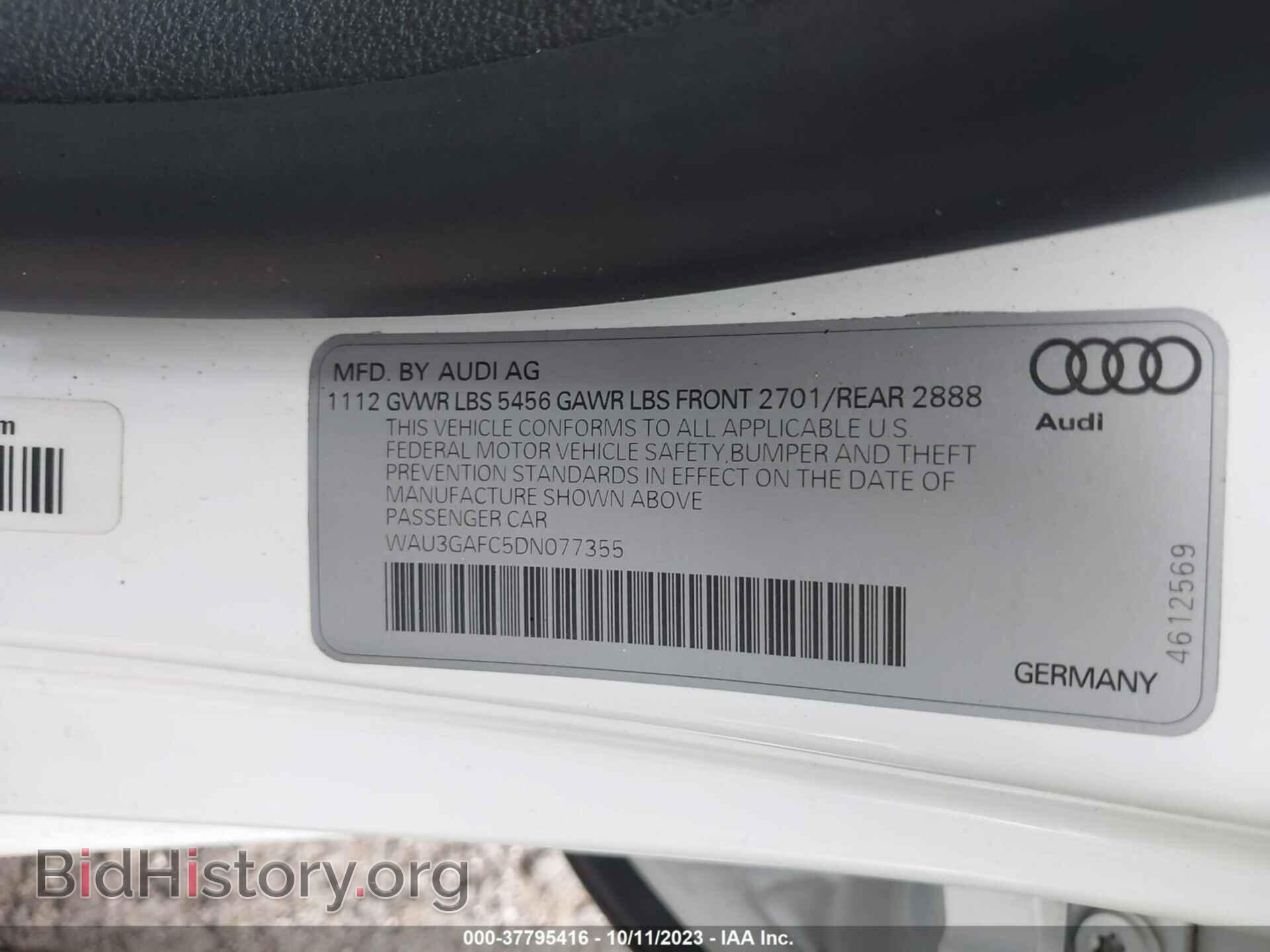 2013 AUDI A7 - VIN: WAU3GAFC5DN077355 - Фото 9