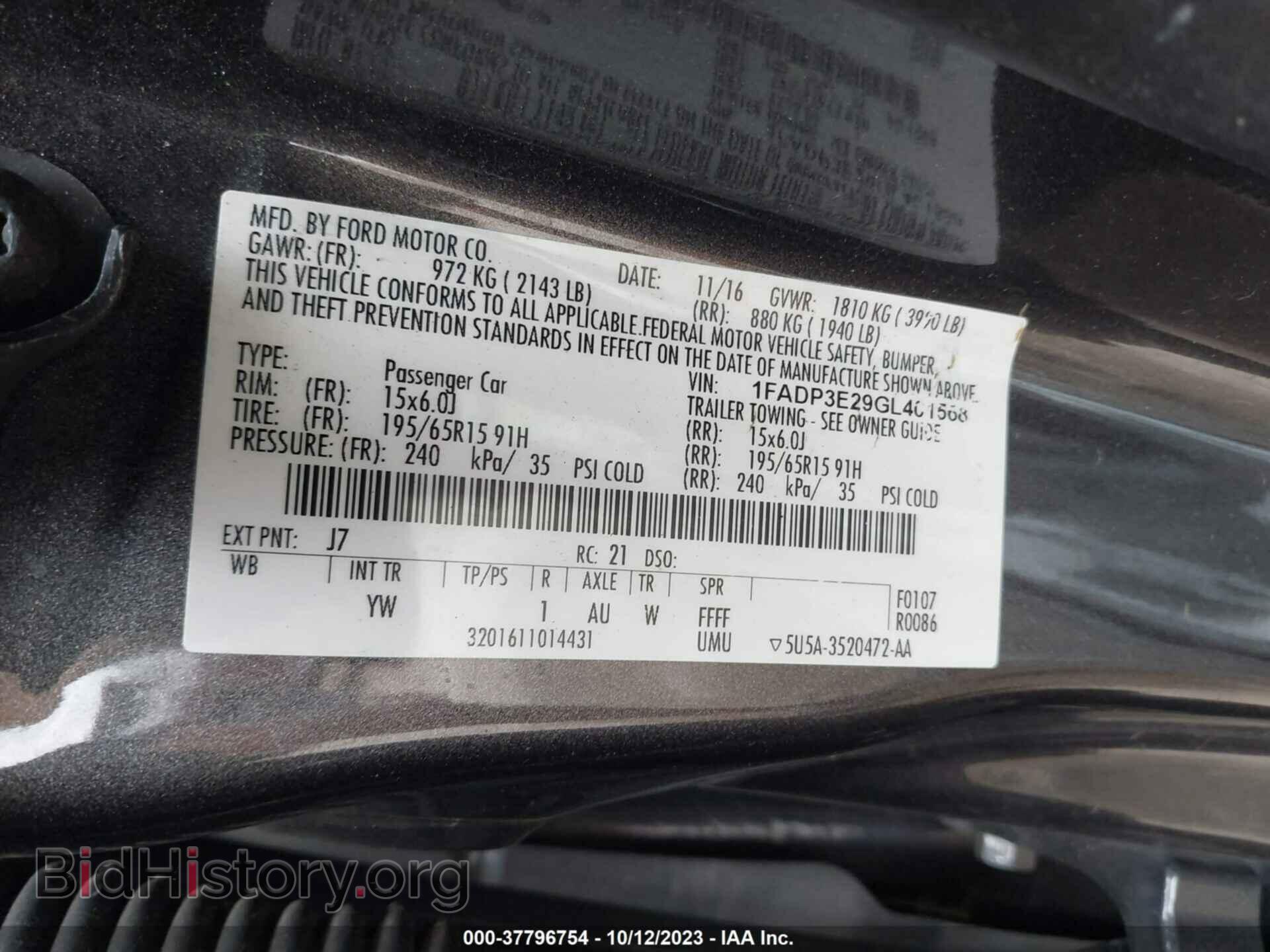 2016 FORD FOCUS - VIN: 1FADP3E29GL401568 - Фото 9