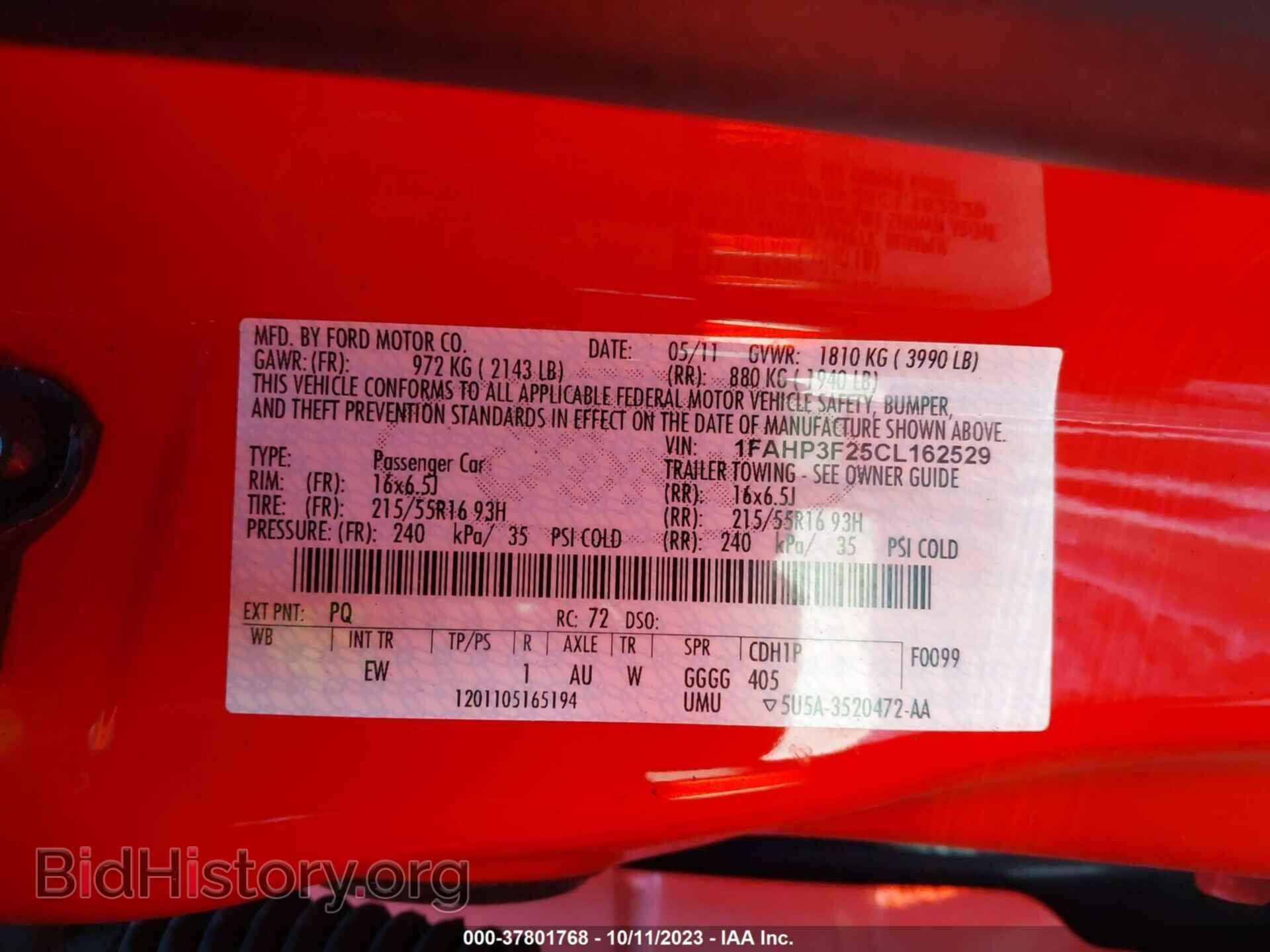 2012 FORD FOCUS - VIN: 1FAHP3F25CL162529 - Фото 9