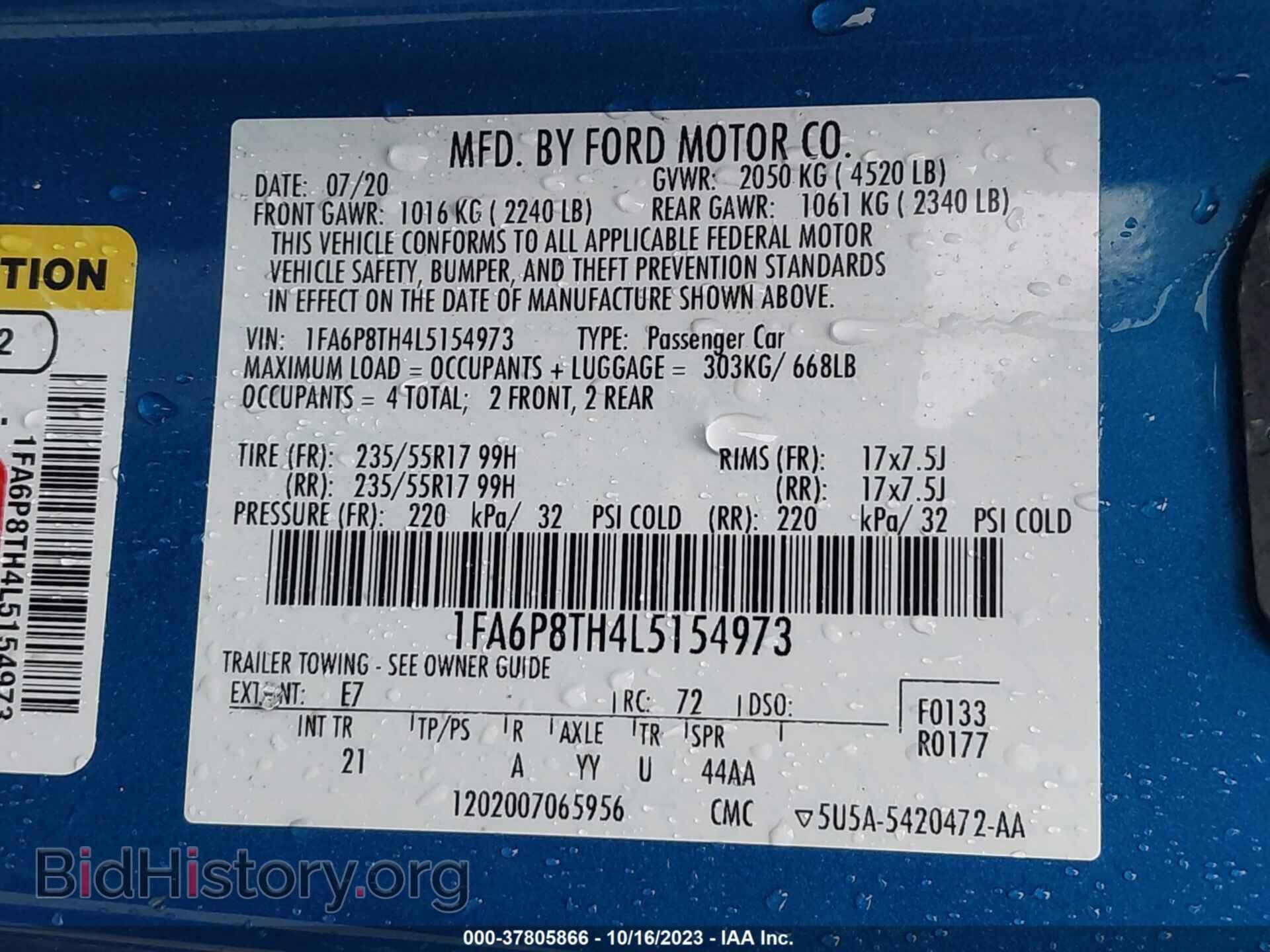 2020 FORD MUSTANG - VIN: 1FA6P8TH4L5154973 - Фото 9