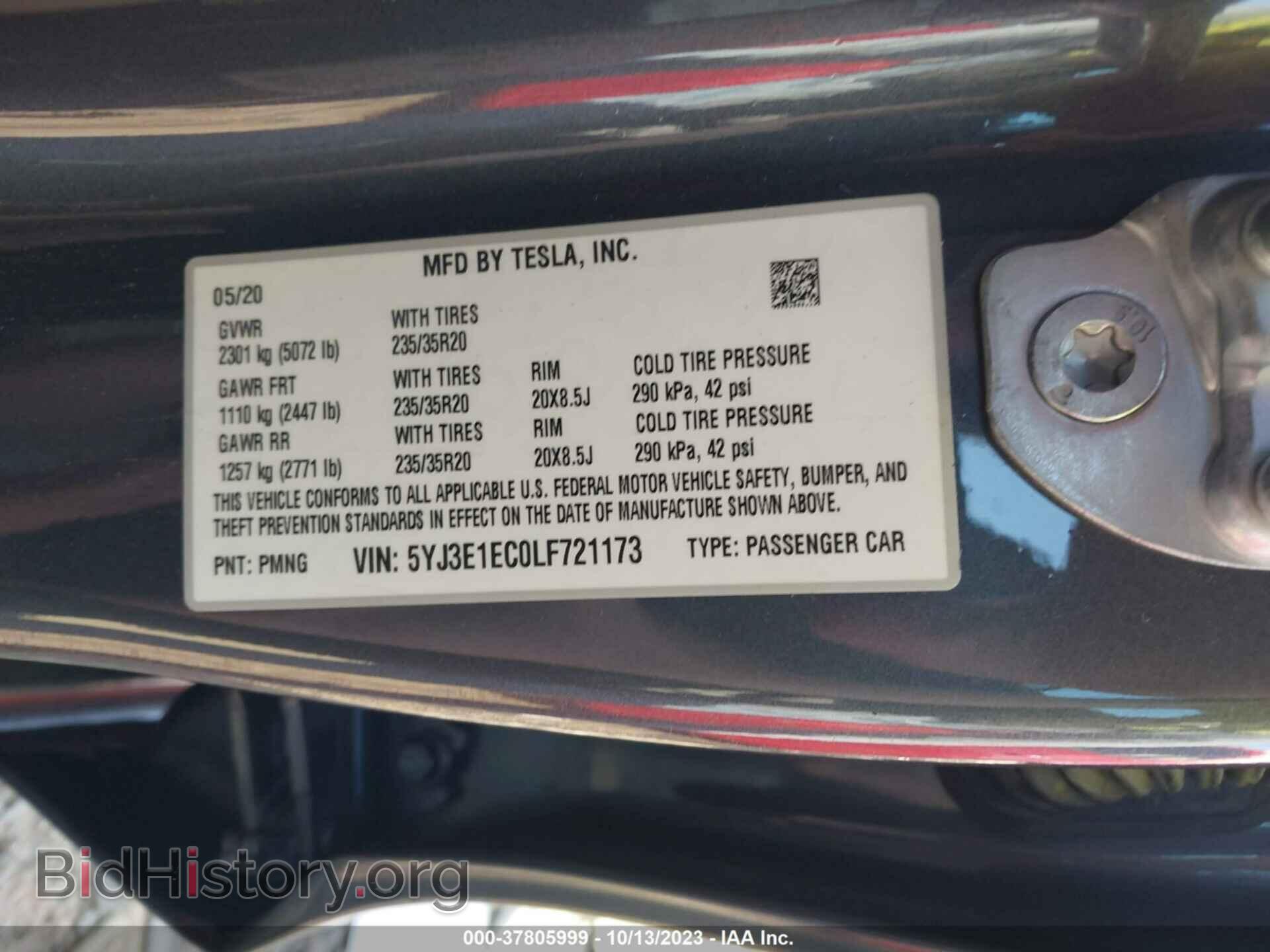 2020 TESLA MODEL 3 - VIN: 5YJ3E1EC0LF721173 - Фото 9