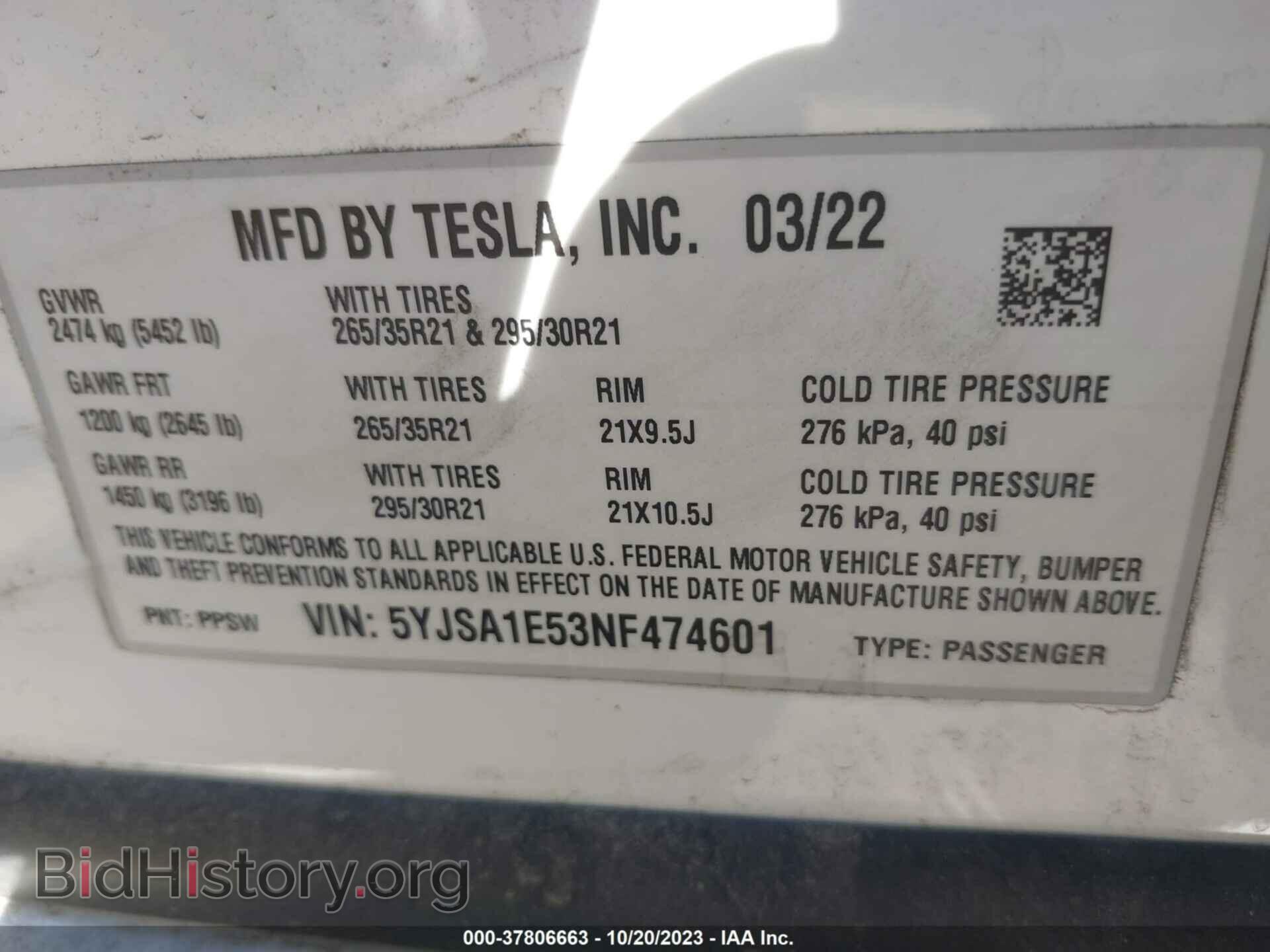 2022 TESLA MODEL S - VIN: 5YJSA1E53NF474601 - Photo 9
