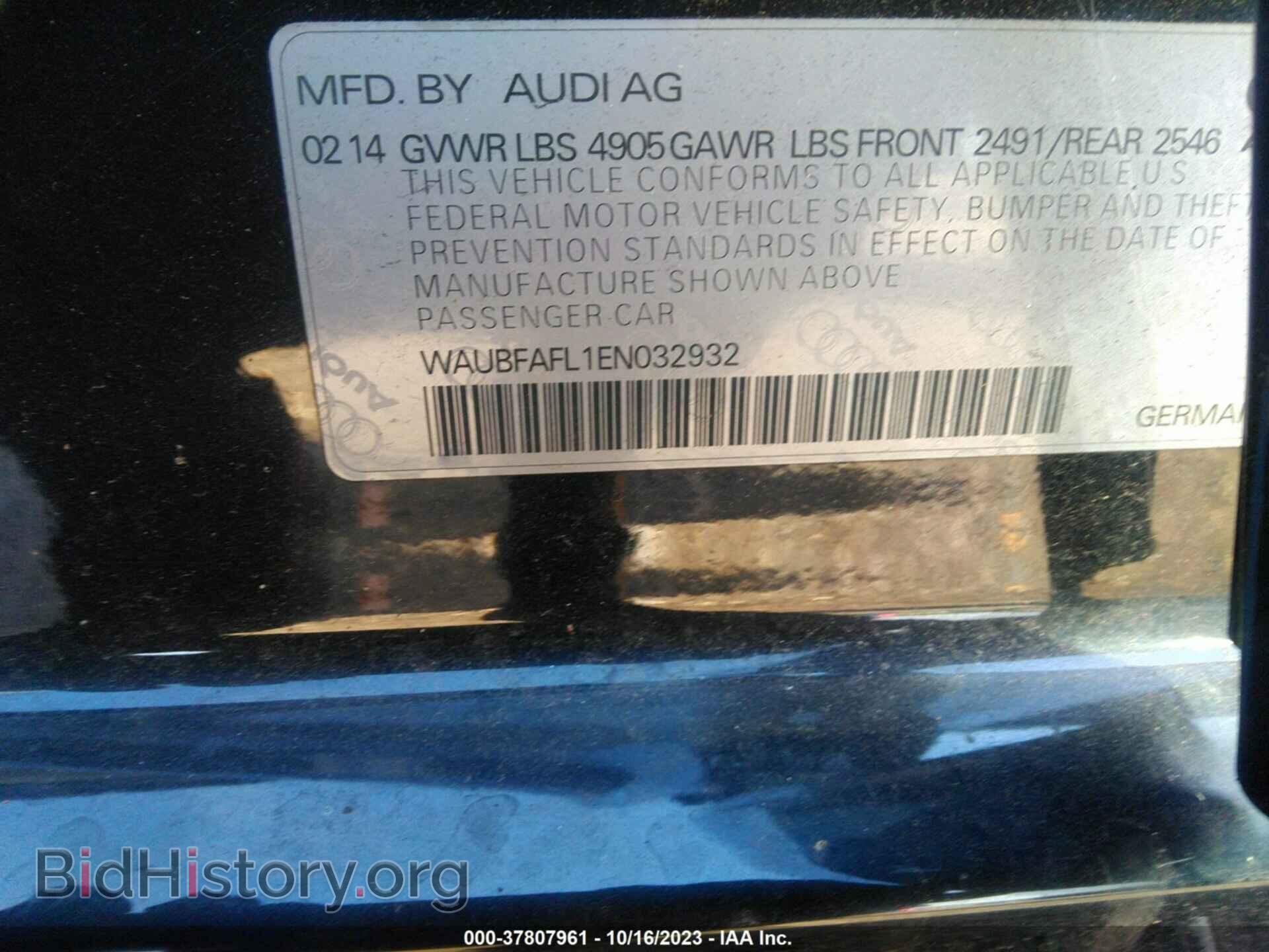 2014 AUDI A4 - VIN: WAUBFAFL1EN032932 - Фото 9