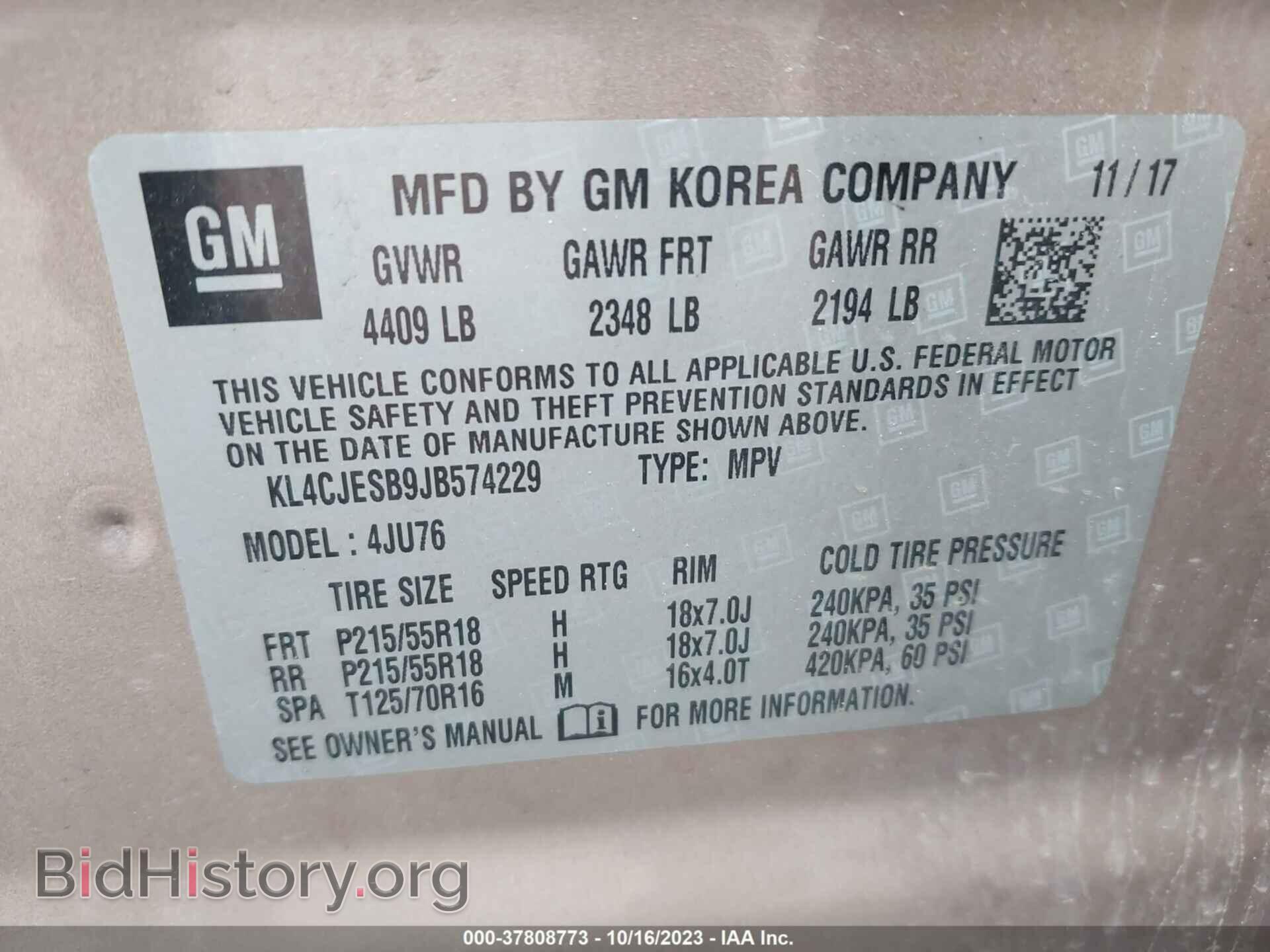 2018 BUICK ENCORE - VIN: KL4CJESB9JB574229 - Photo 9