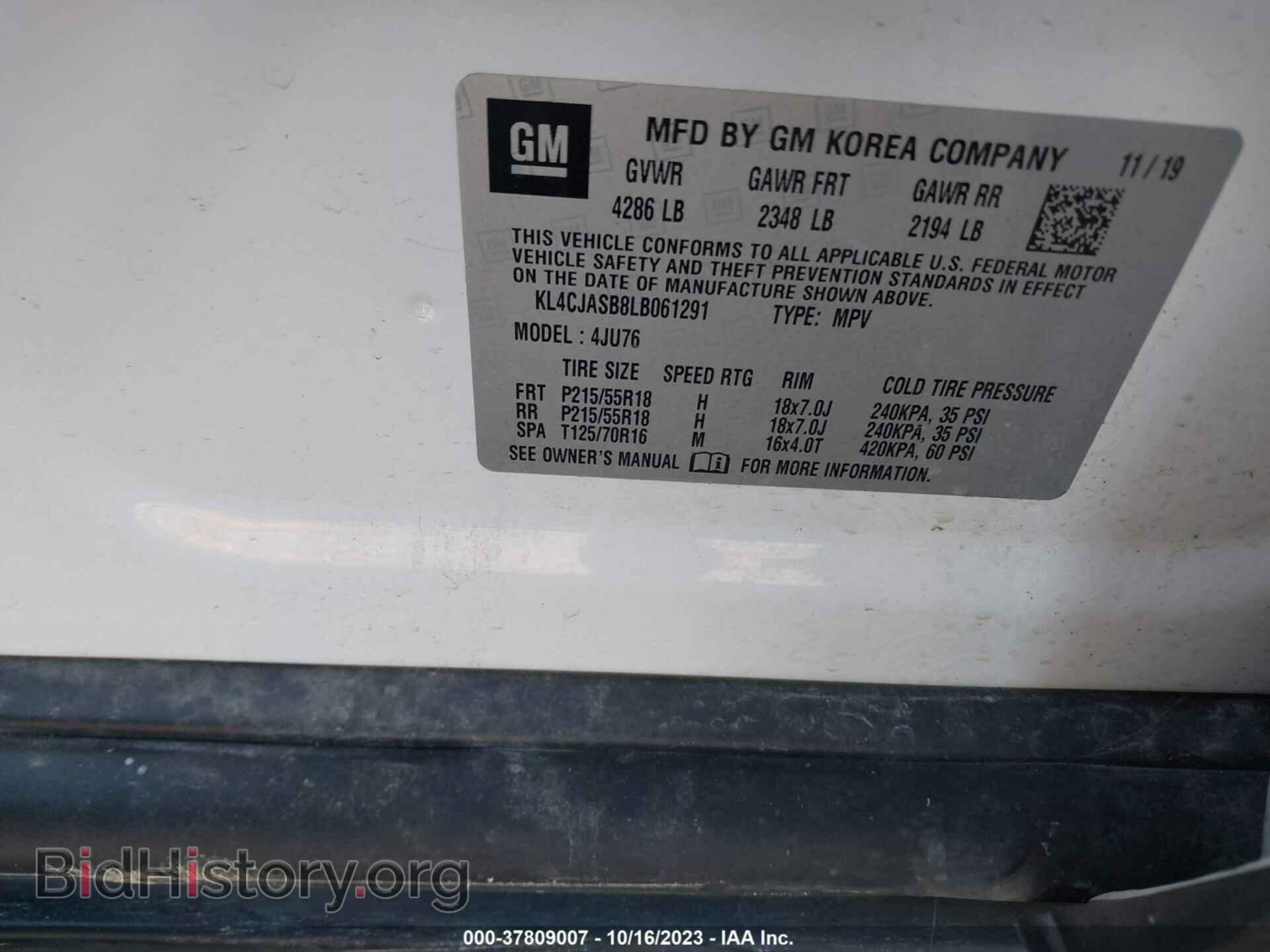 2020 BUICK ENCORE - VIN: KL4CJASB8LB061291 - Photo 9