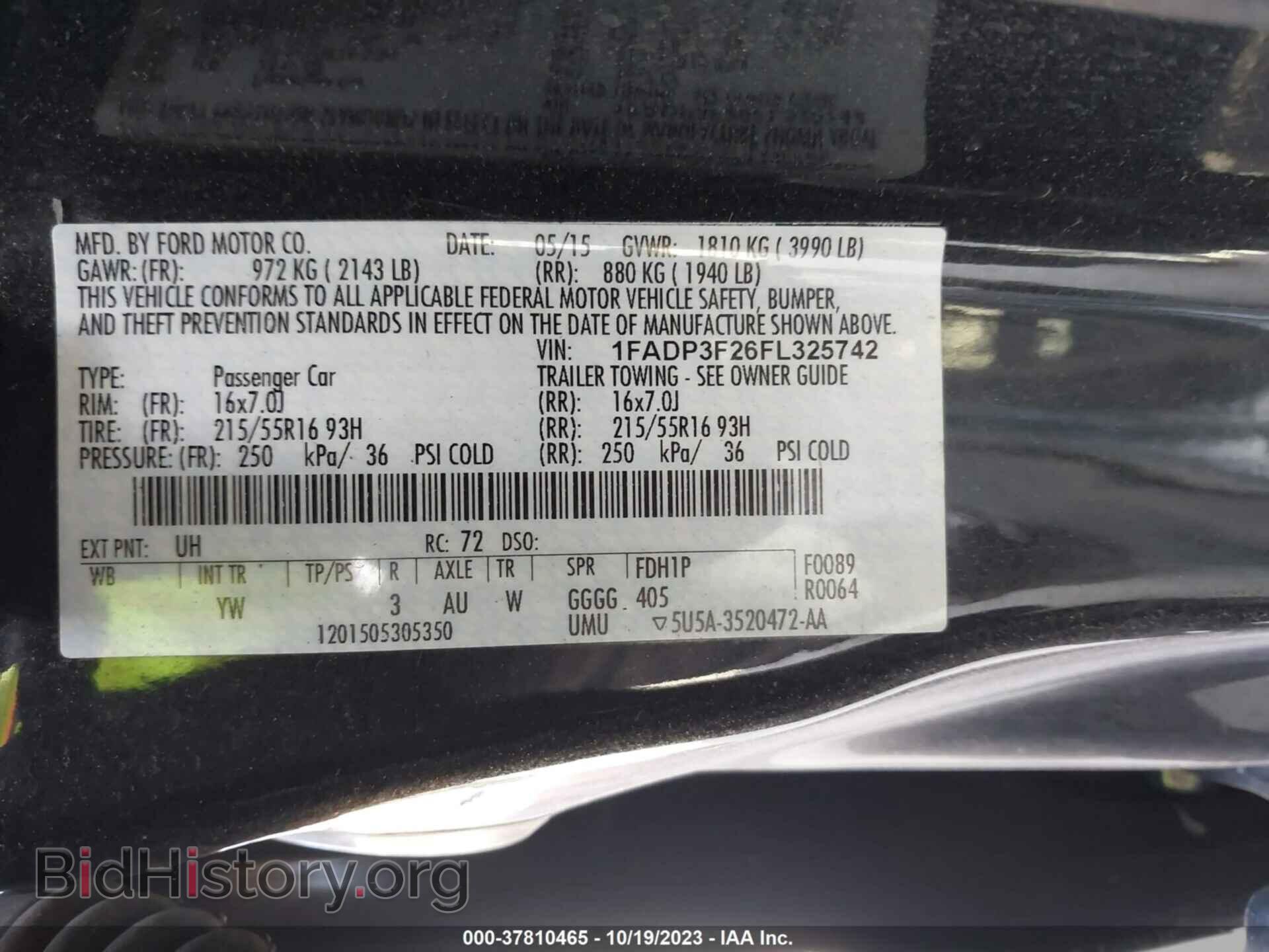 2015 FORD FOCUS - VIN: 1FADP3F26FL325742 - Фото 9