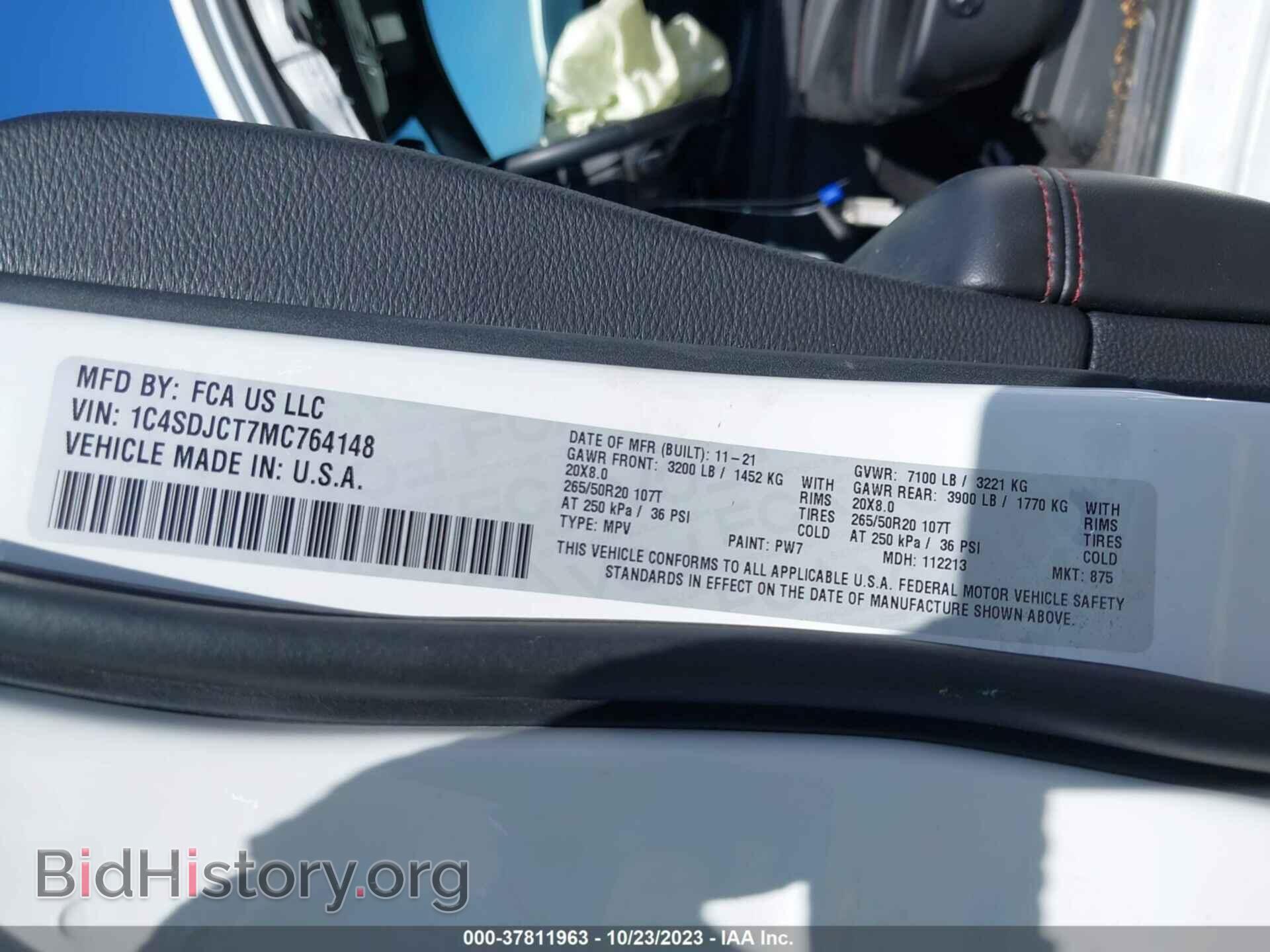2021 DODGE DURANGO - VIN: 1C4SDJCT7MC764148 - Фото 9