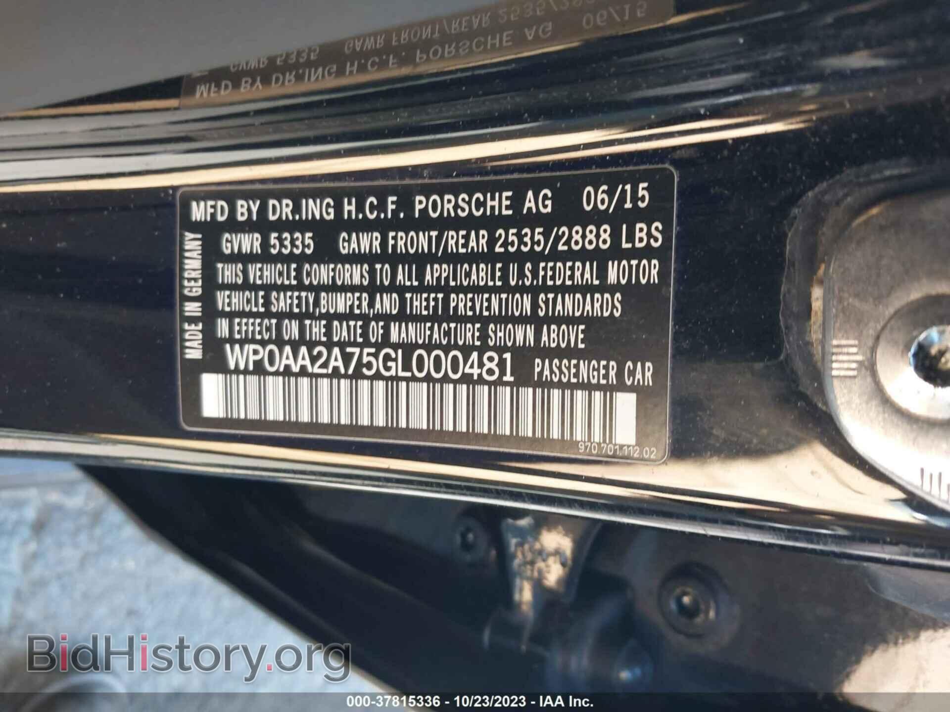 2016 PORSCHE PANAMERA - VIN: WP0AA2A75GL000481 - Фото 9