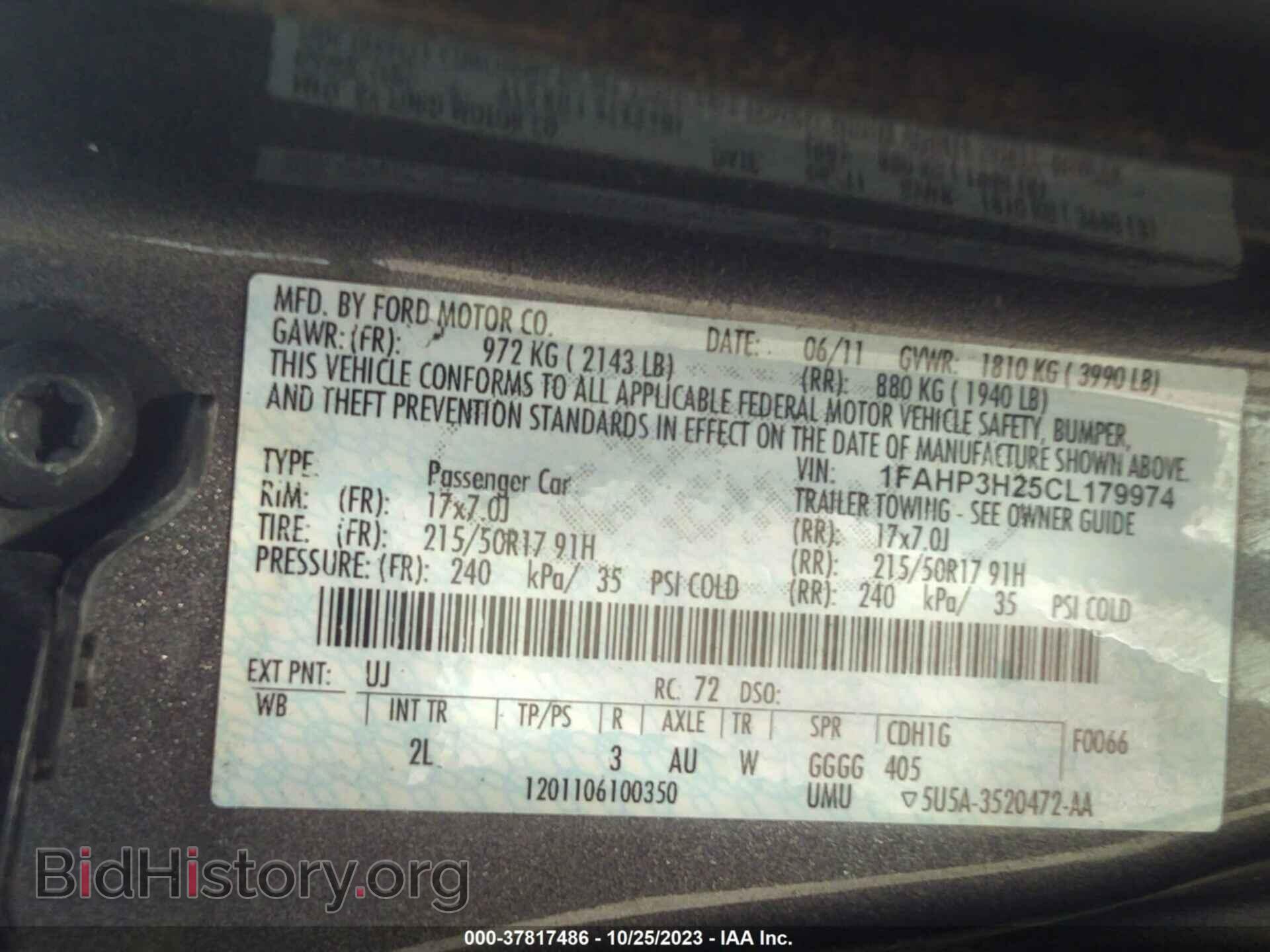 2012 FORD FOCUS - VIN: 1FAHP3H25CL179974 - Фото 9