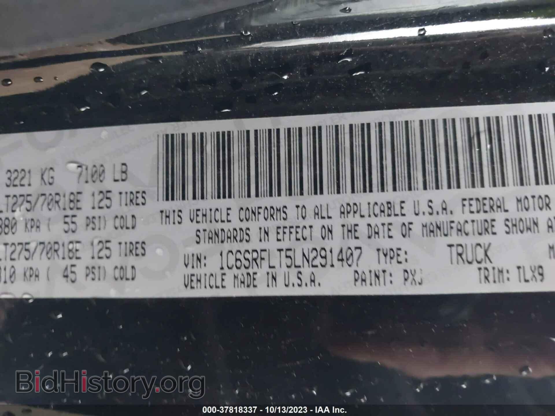 2020 RAM 1500 - VIN: 1C6SRFLT5LN291407 - Фото 9