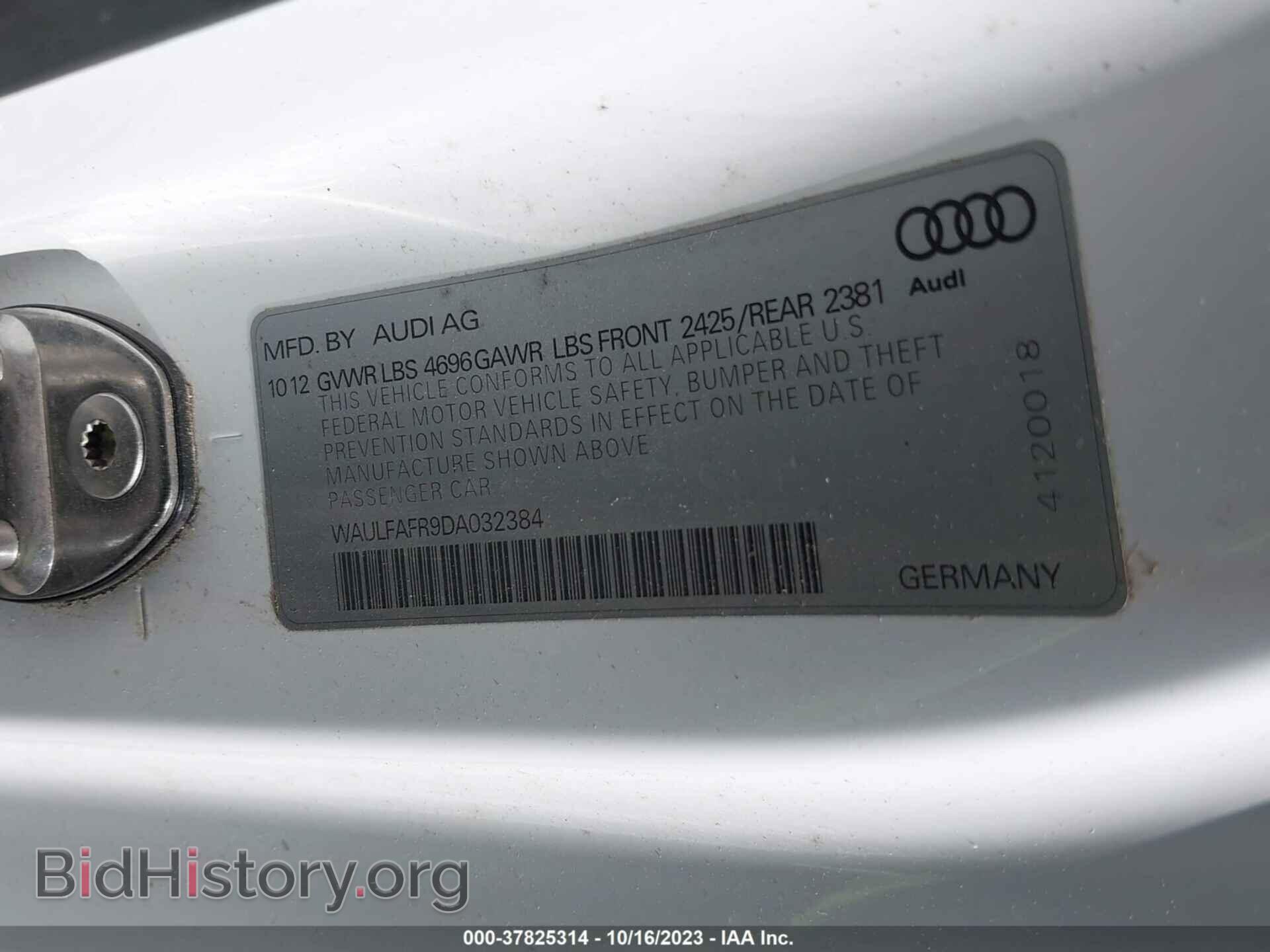 2013 AUDI A5 - VIN: WAULFAFR9DA032384 - Фото 9