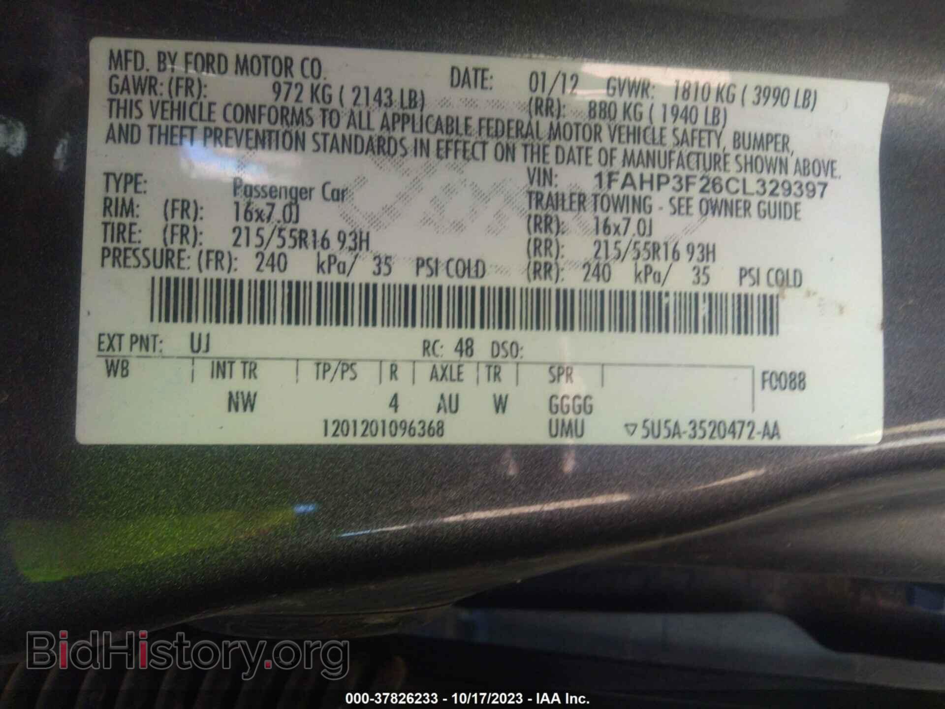 2012 FORD FOCUS - VIN: 1FAHP3F26CL329397 - Photo 9