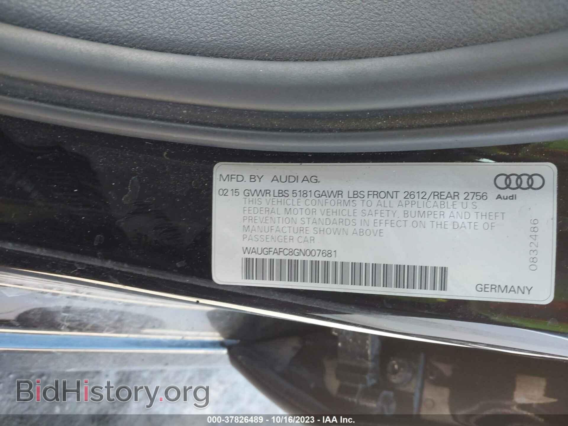 2016 AUDI A6 - VIN: WAUGFAFC8GN007681 - Фото 9