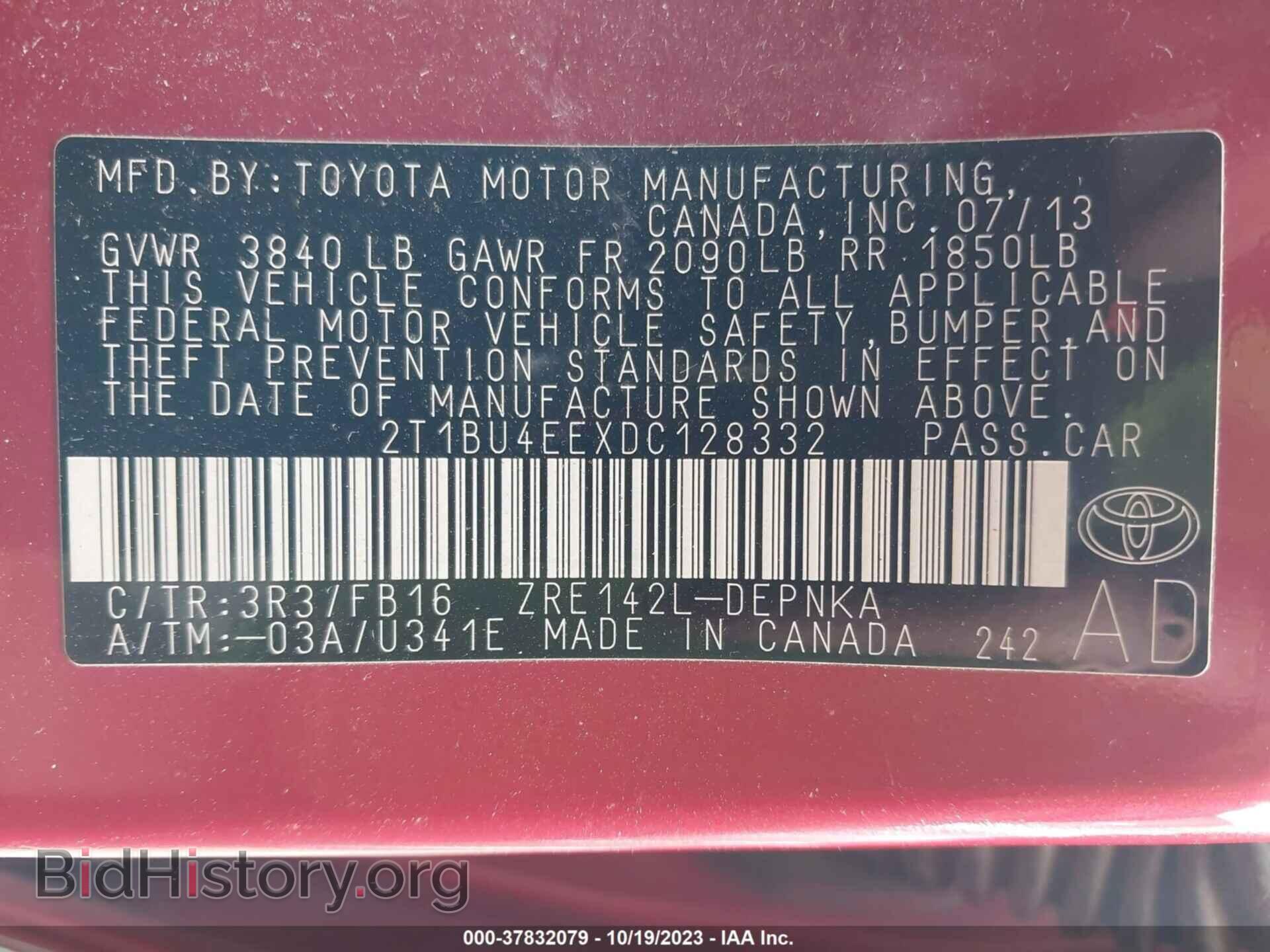 2013 TOYOTA COROLLA - VIN: 2T1BU4EEXDC128332 - Photo 9