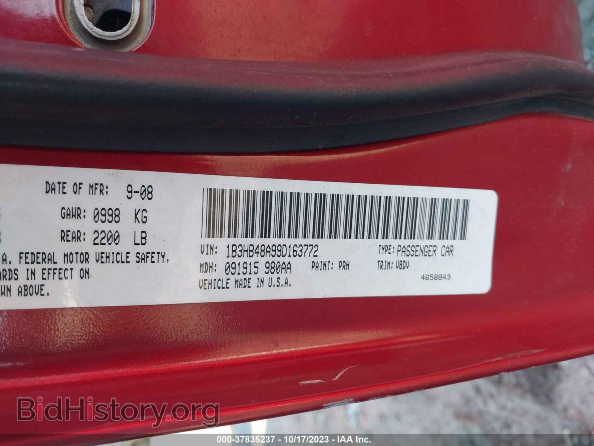 2009 DODGE CALIBER - VIN: 1B3HB48A99D163772 - Фото 9