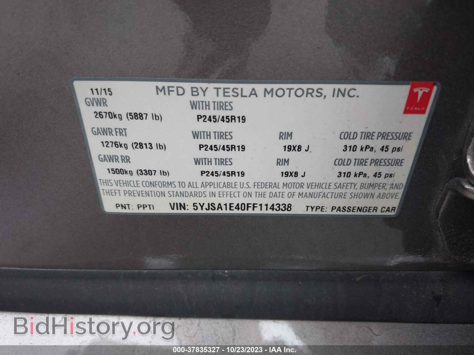 2015 TESLA MODEL S - VIN: 5YJSA1E40FF114338 - Photo 9