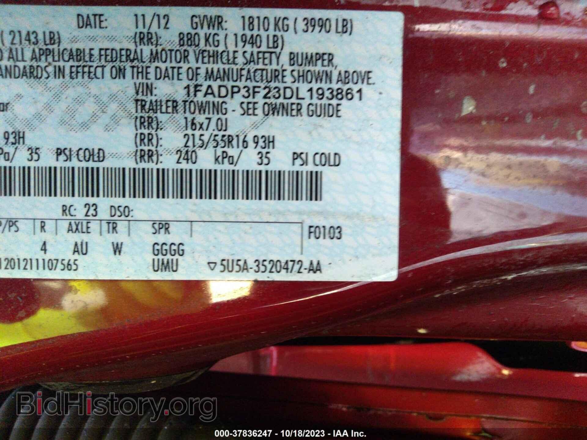 2013 FORD FOCUS - VIN: 1FADP3F23DL193861 - Photo 9