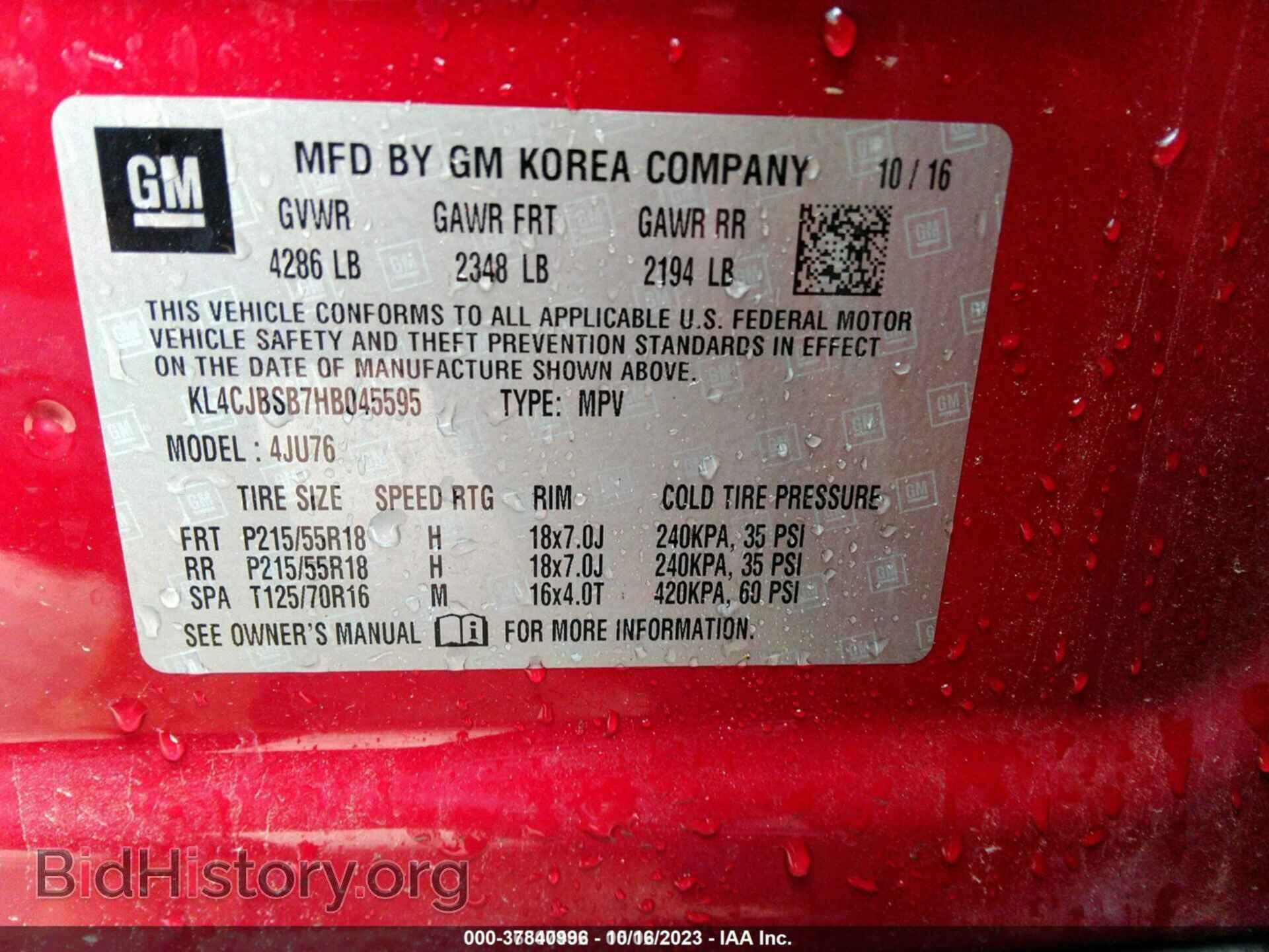 2017 BUICK ENCORE - VIN: KL4CJBSB7HB045595 - Photo 9