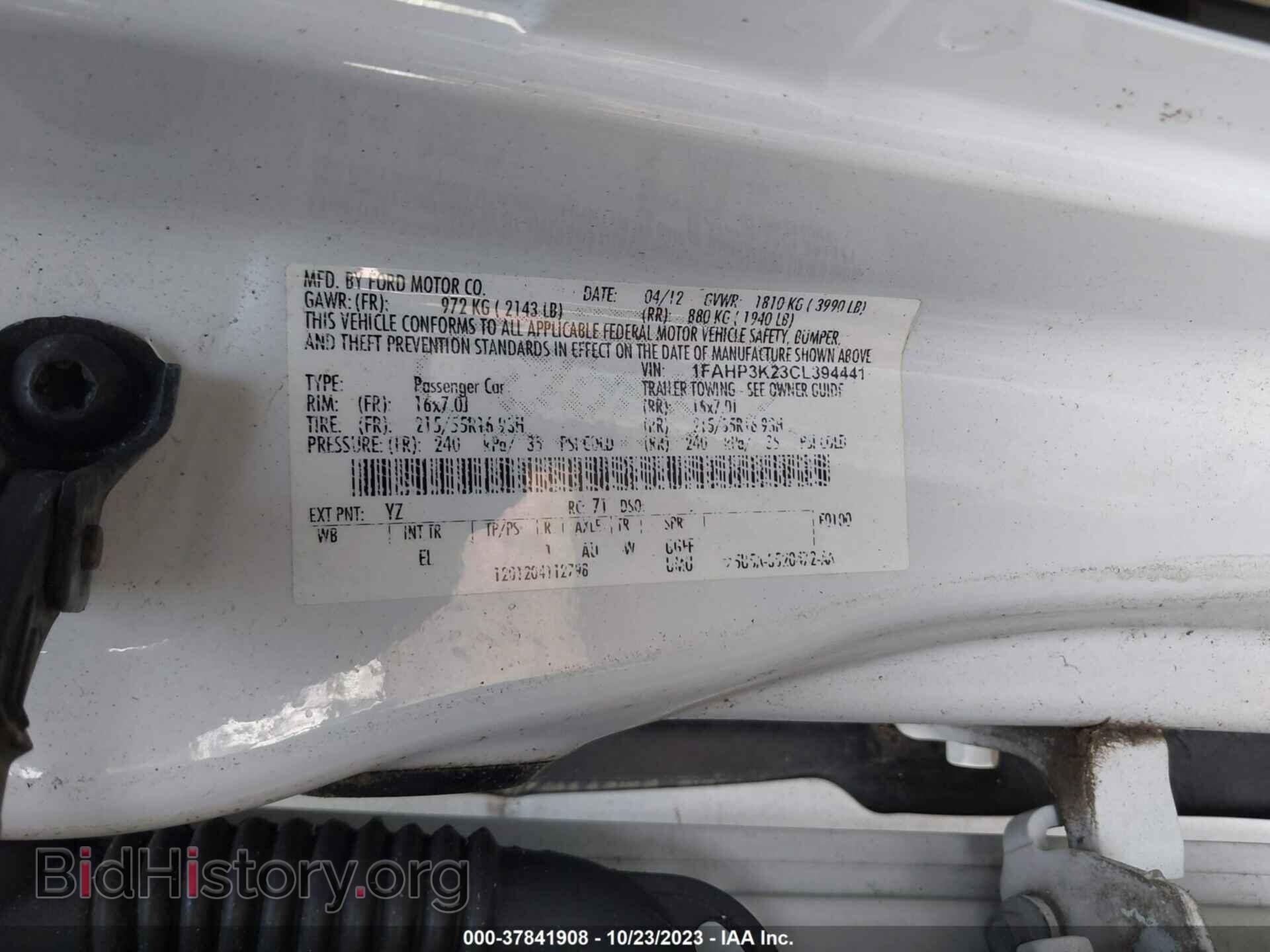 2012 FORD FOCUS - VIN: 1FAHP3K23CL394441 - Фото 9