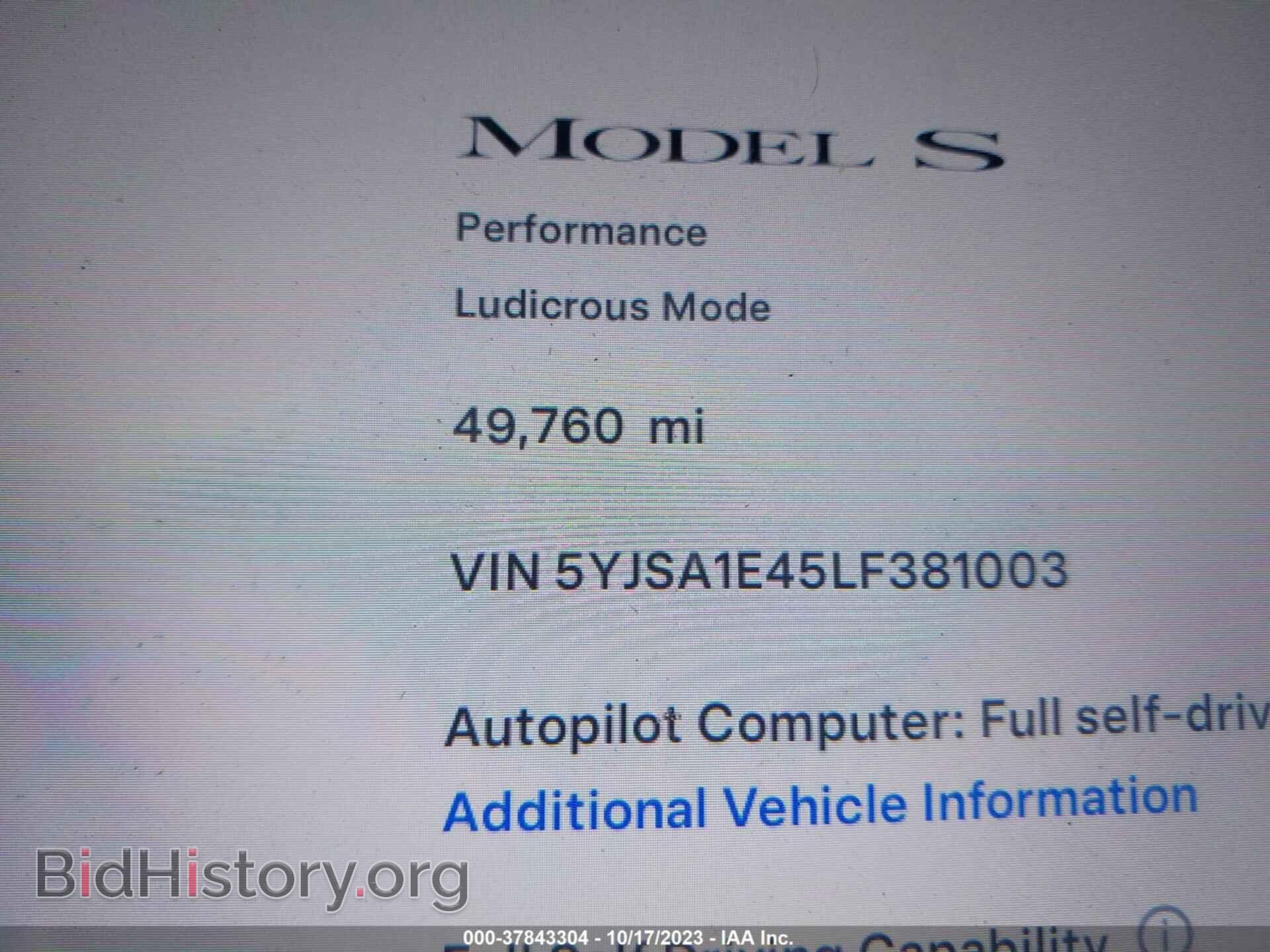 2020 TESLA MODEL S - VIN: 5YJSA1E45LF381003 - Фото 15