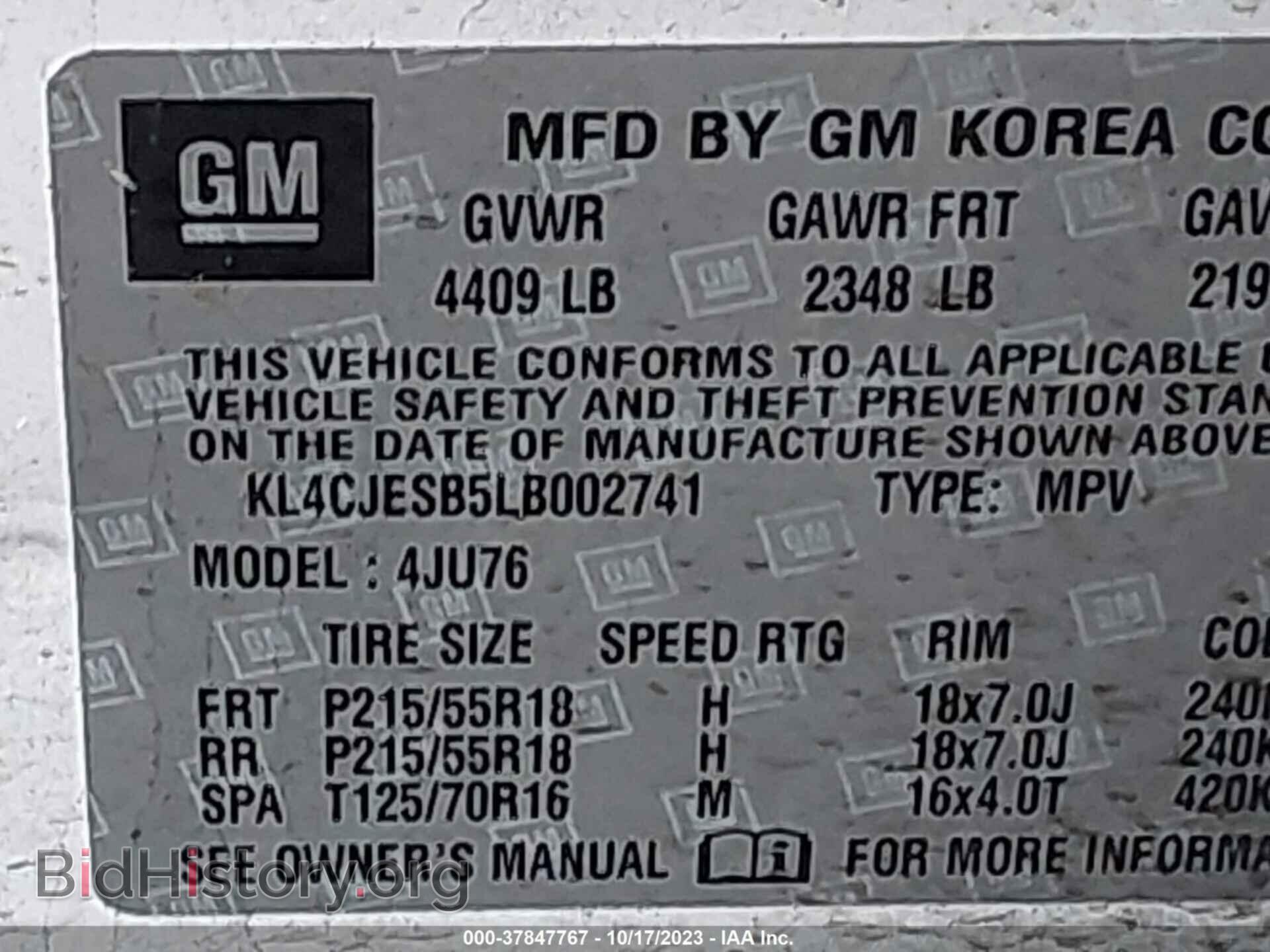 2020 BUICK ENCORE - VIN: KL4CJESB5LB002741 - Photo 9