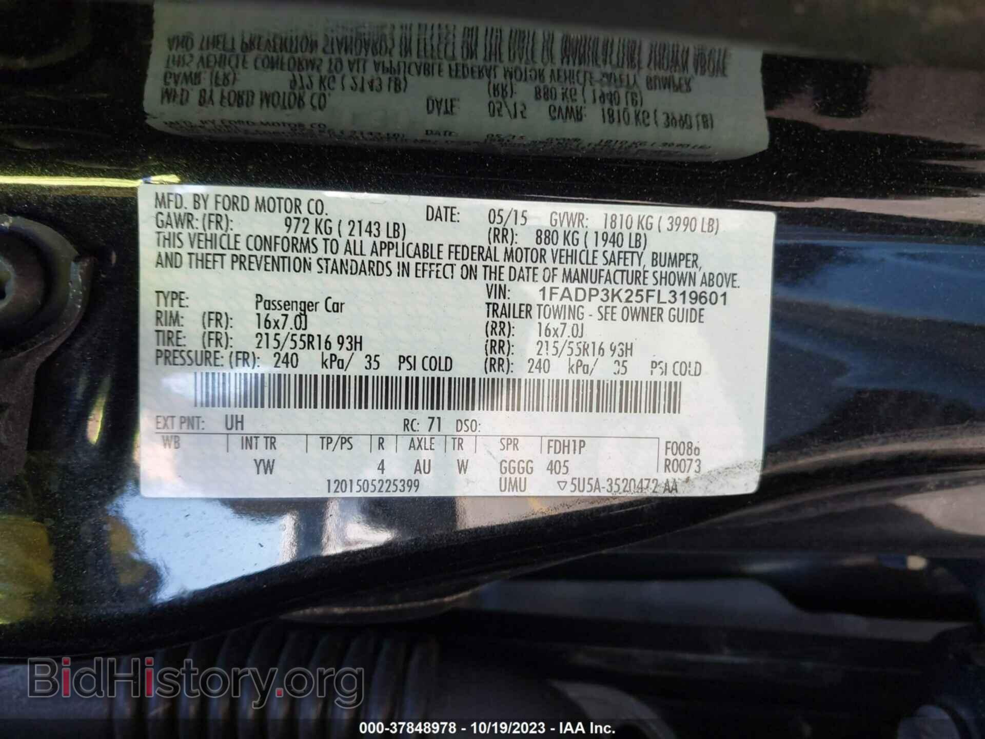 2015 FORD FOCUS - VIN: 1FADP3K25FL319601 - Фото 9