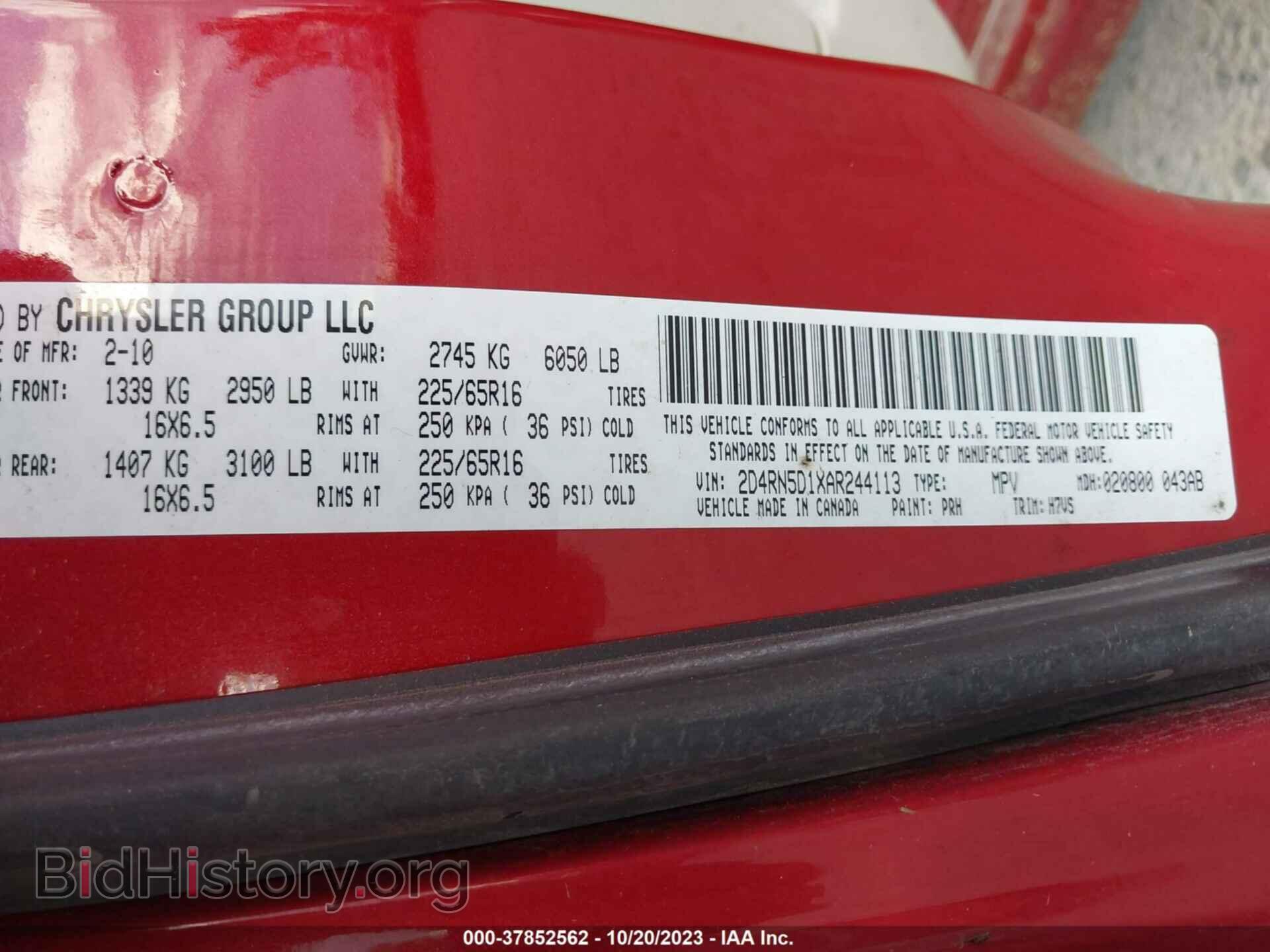 2010 DODGE GRAND CARAVAN - VIN: 2D4RN5D1XAR244113 - Фото 9