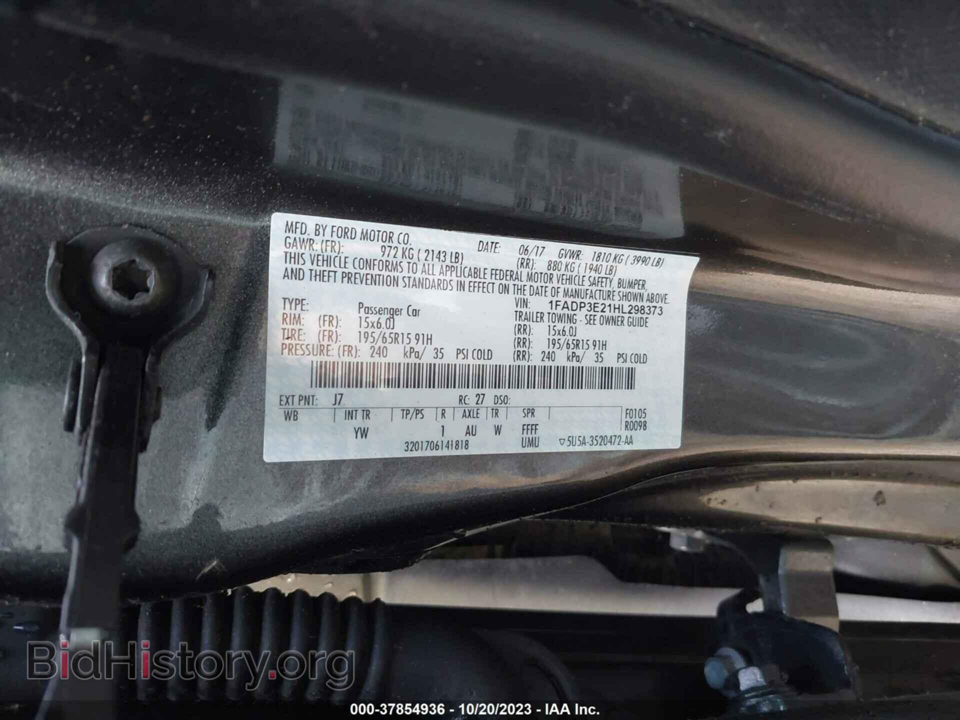 2017 FORD FOCUS - VIN: 1FADP3E21HL298373 - Фото 9