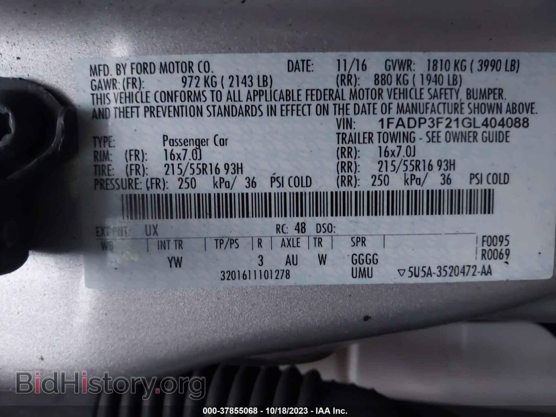 2016 FORD FOCUS - VIN: 1FADP3F21GL404088 - Photo 9