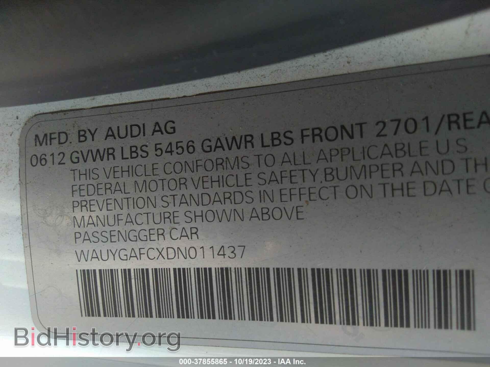 2013 AUDI A7 - VIN: WAUYGAFCXDN011437 - Фото 9