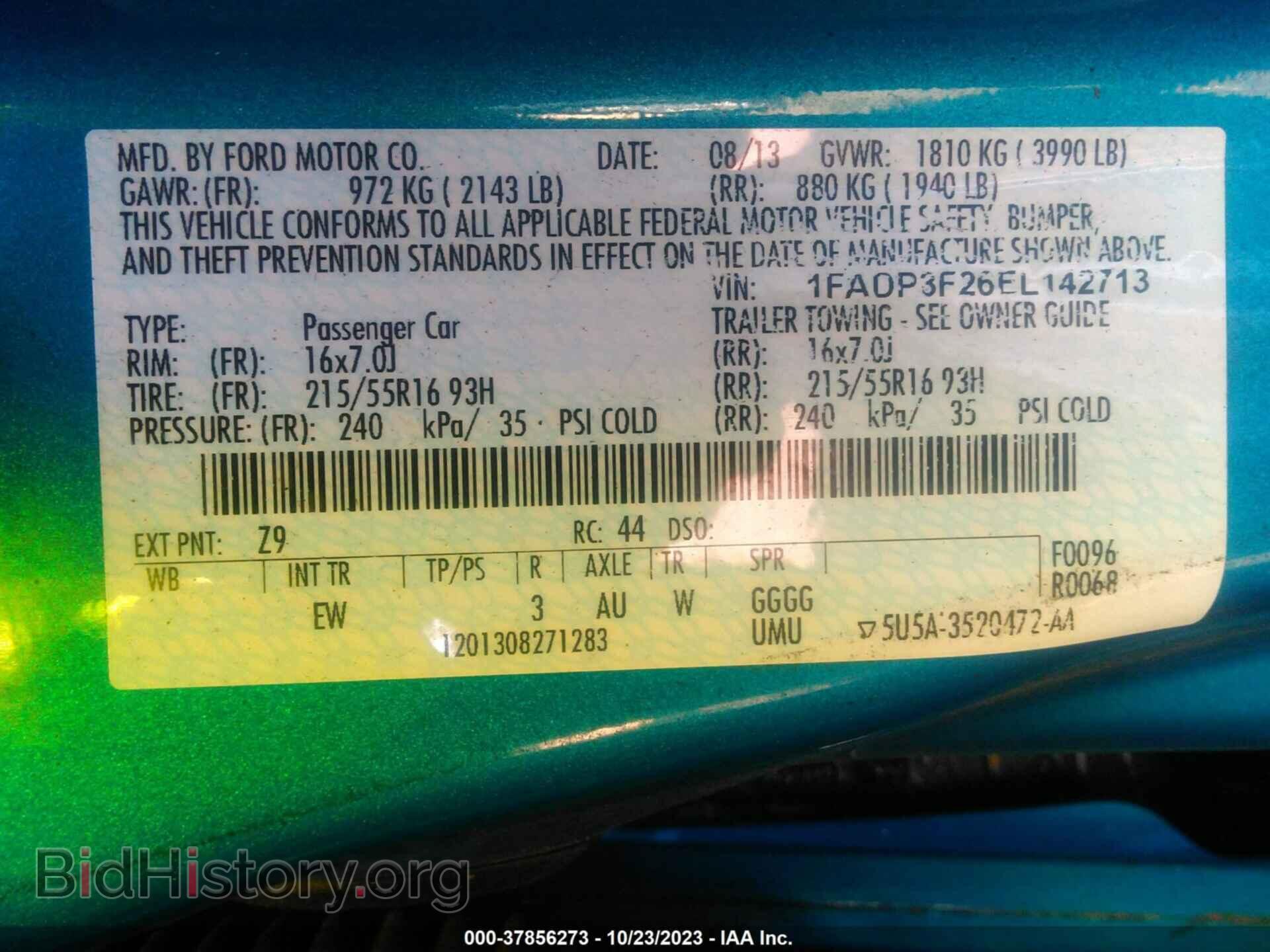 2014 FORD FOCUS - VIN: 1FADP3F26EL142713 - Photo 9