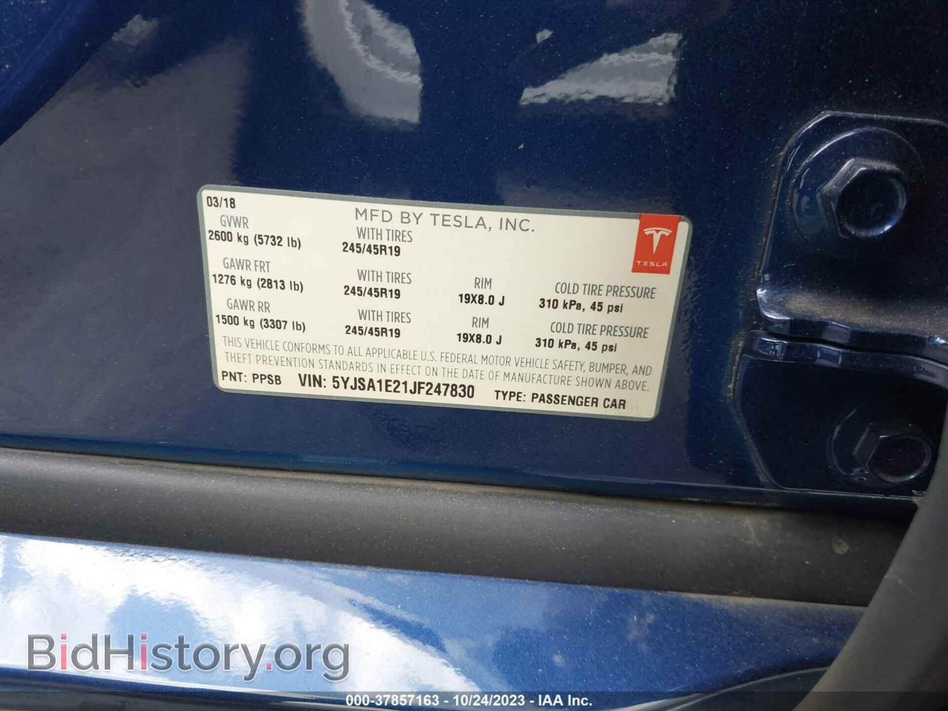 2018 TESLA MODEL S - VIN: 5YJSA1E21JF247830 - Photo 9