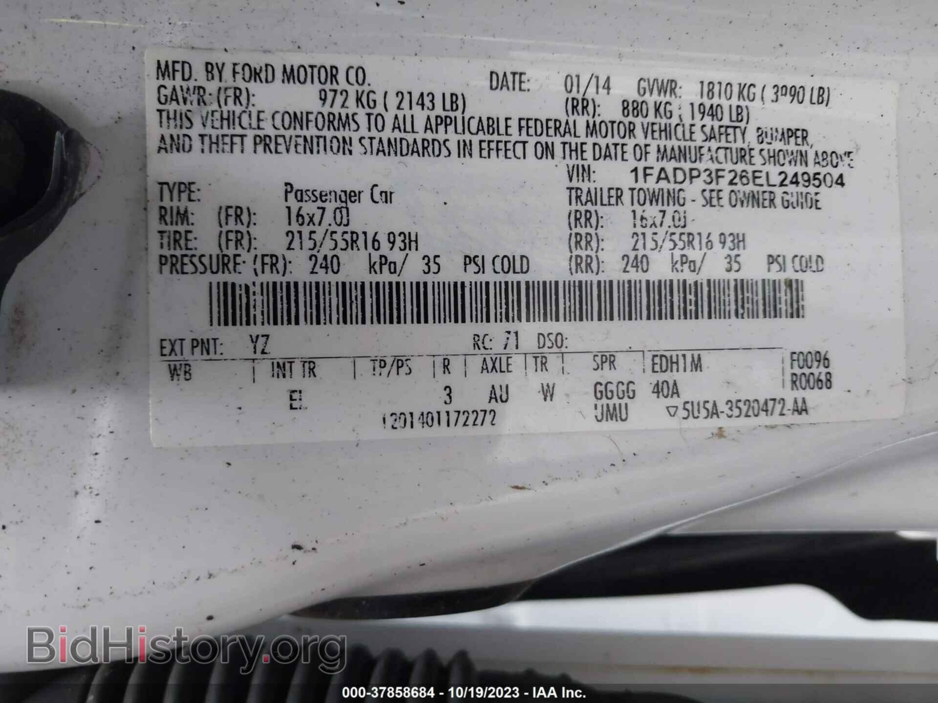 2014 FORD FOCUS - VIN: 1FADP3F26EL249504 - Photo 9