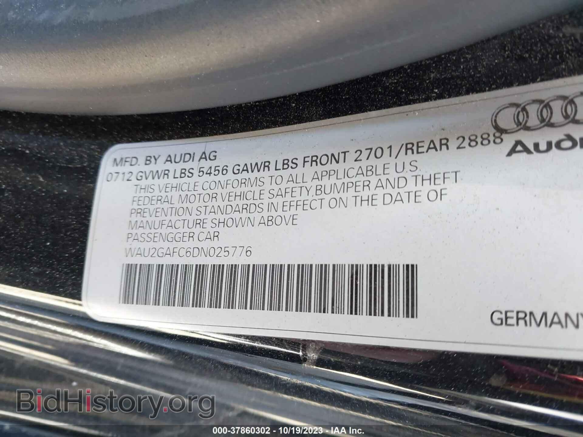 2013 AUDI A7 - VIN: WAU2GAFC6DN025776 - Фото 9