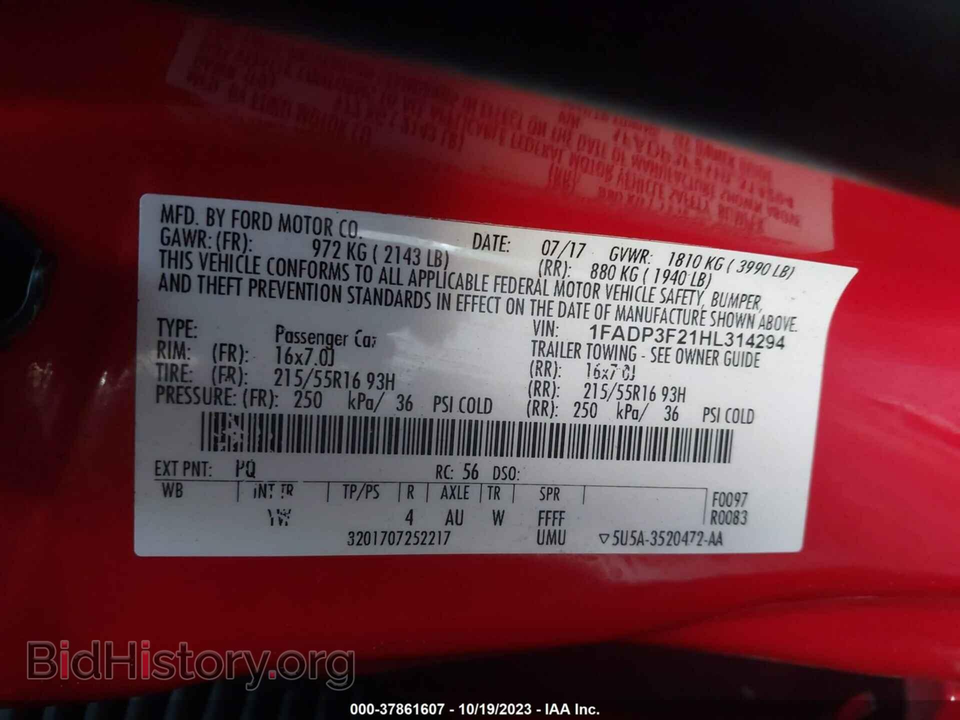2017 FORD FOCUS - VIN: 1FADP3F21HL314294 - Photo 9