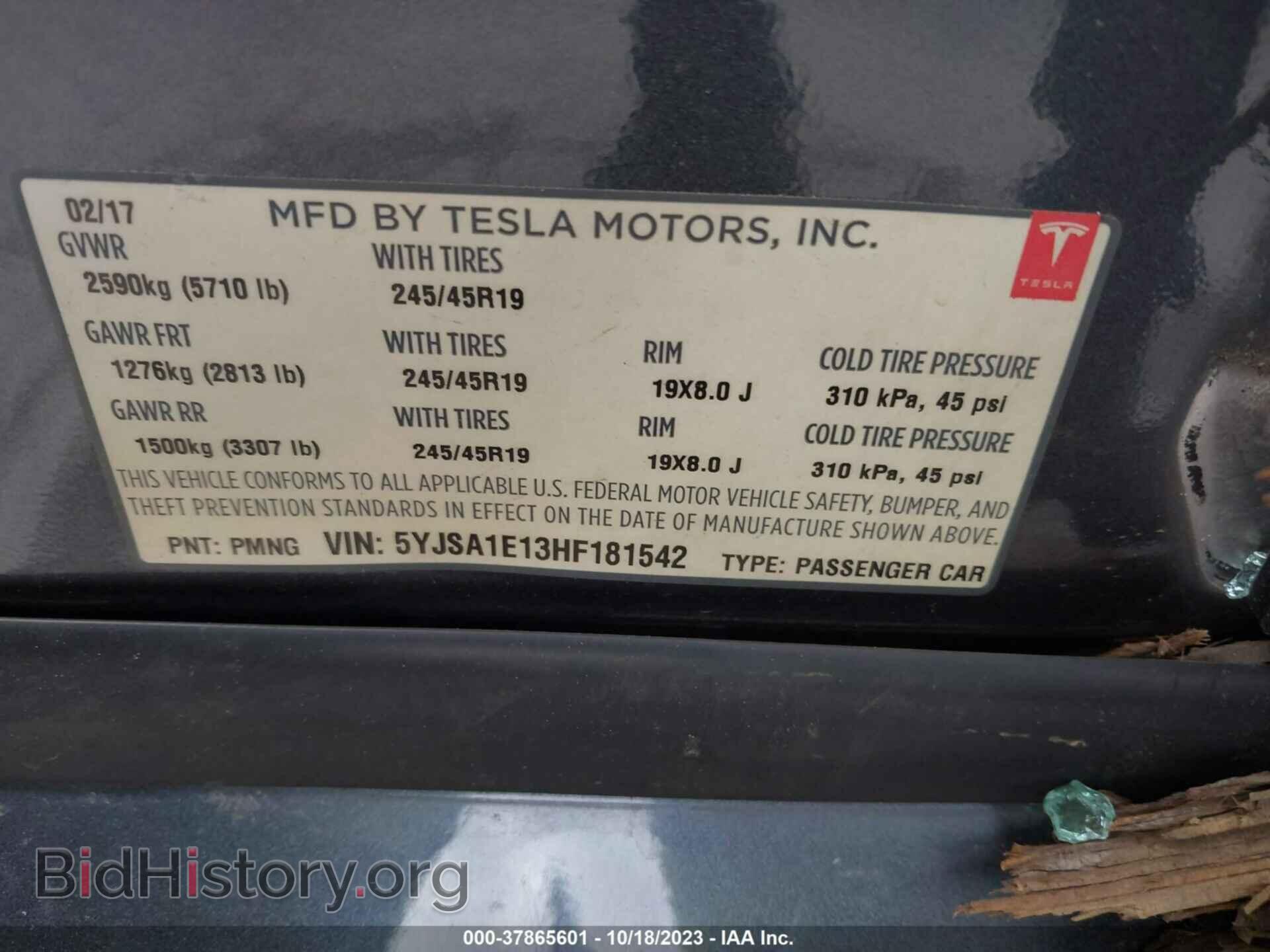 2017 TESLA MODEL S - VIN: 5YJSA1E13HF181542 - Photo 9