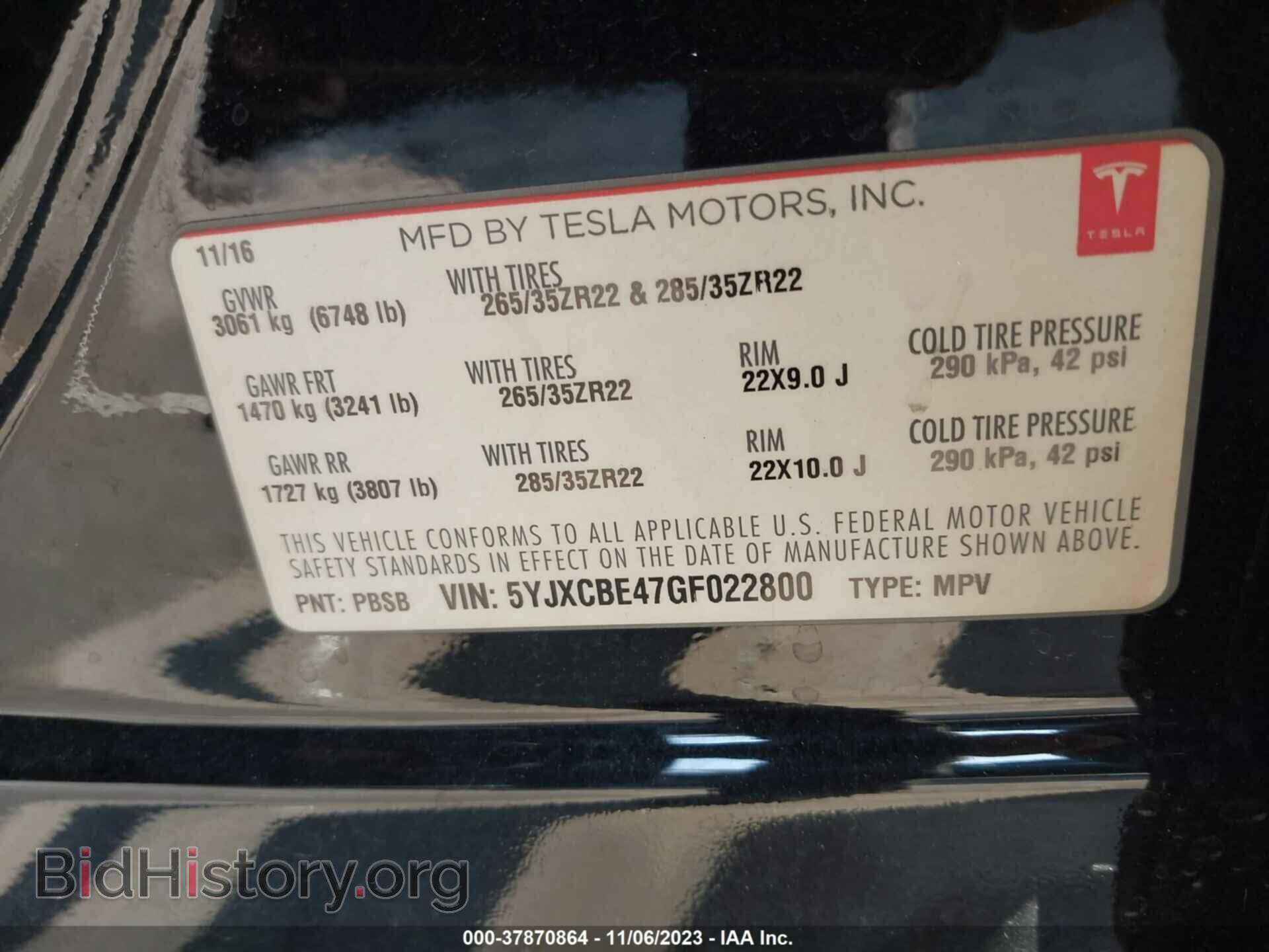 2016 TESLA MODEL X - VIN: 5YJXCBE47GF022800 - Photo 9