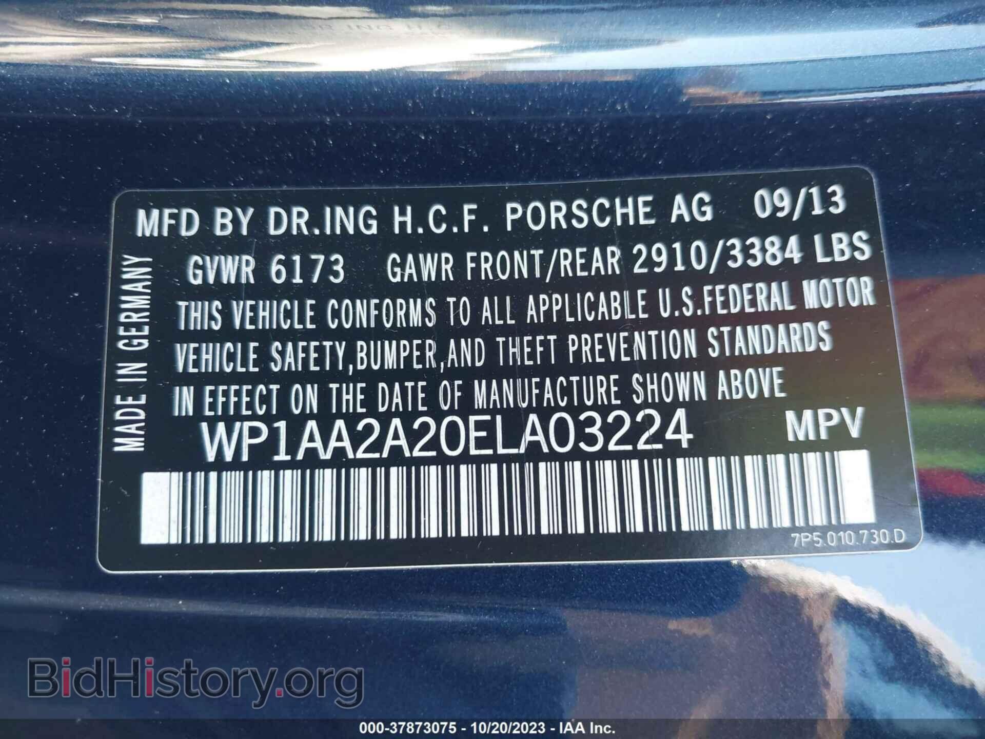 2014 PORSCHE CAYENNE - VIN: WP1AA2A20ELA03224 - Фото 9