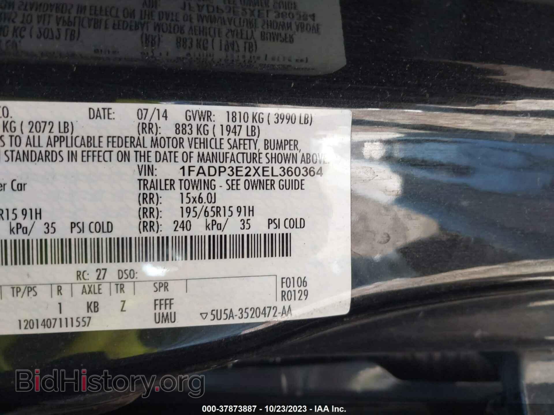 2014 FORD FOCUS - VIN: 1FADP3E2XEL360364 - Photo 9
