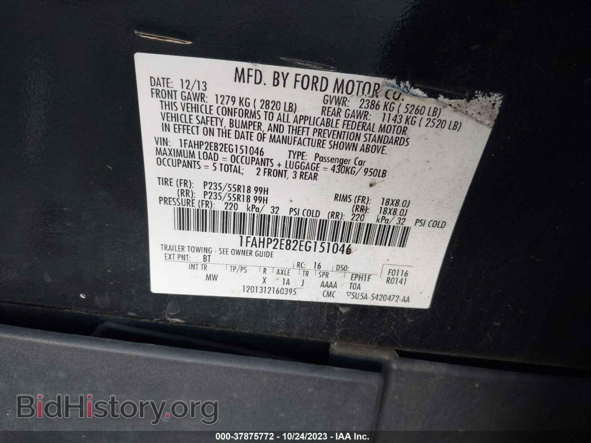 2014 FORD TAURUS - VIN: 1FAHP2E82EG151046 - Photo 9